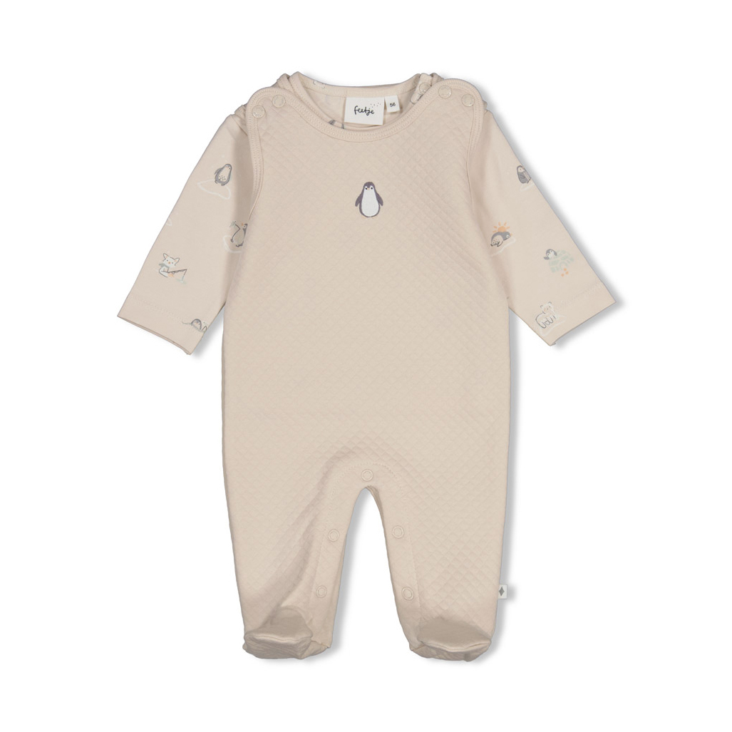 Strampler, FEETJE, Beige – Besonderheit: Set bestehend aus Strampler und Langarmshirt