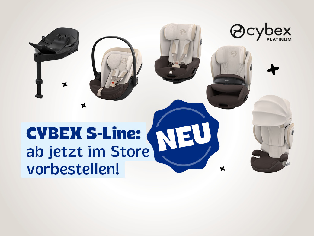 Cybex Platinum: Neu die Cybex S-Line: ab jetzt im Store vorbestellen! Kindersitze abgebildet.