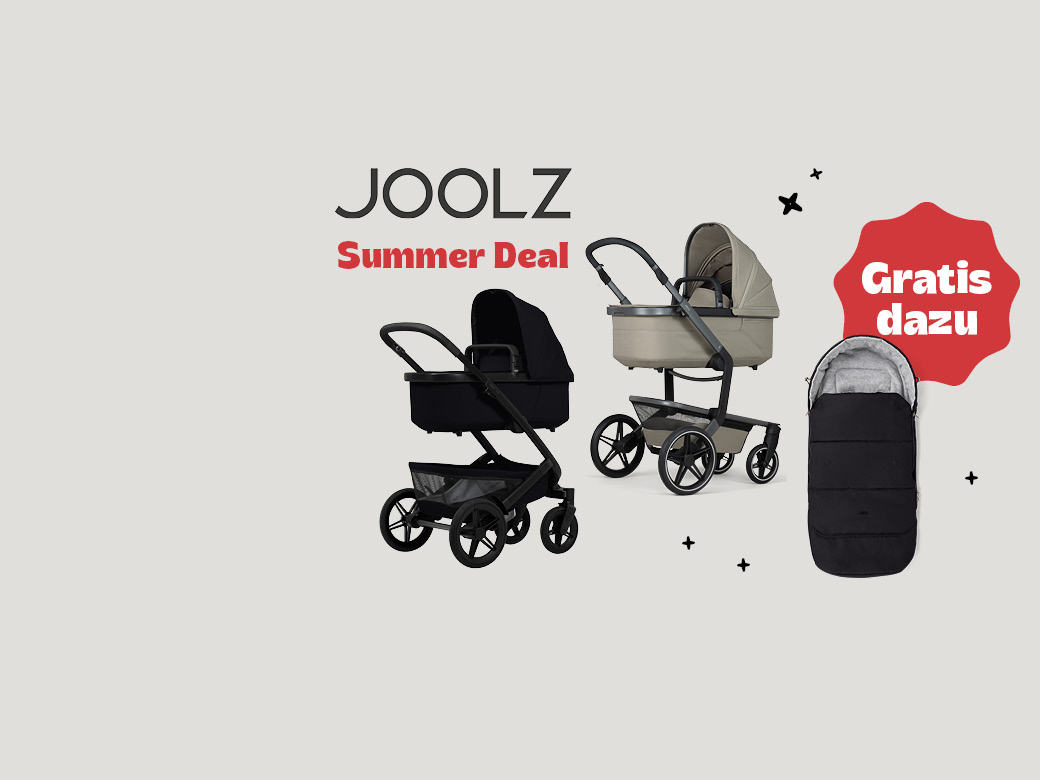 Summer Deal: Kauft jetzt euren Joolz Geo, Day oder Hub und erhaltet den Fußsack geschenkt. Fußsack in schwarz abgebildet.