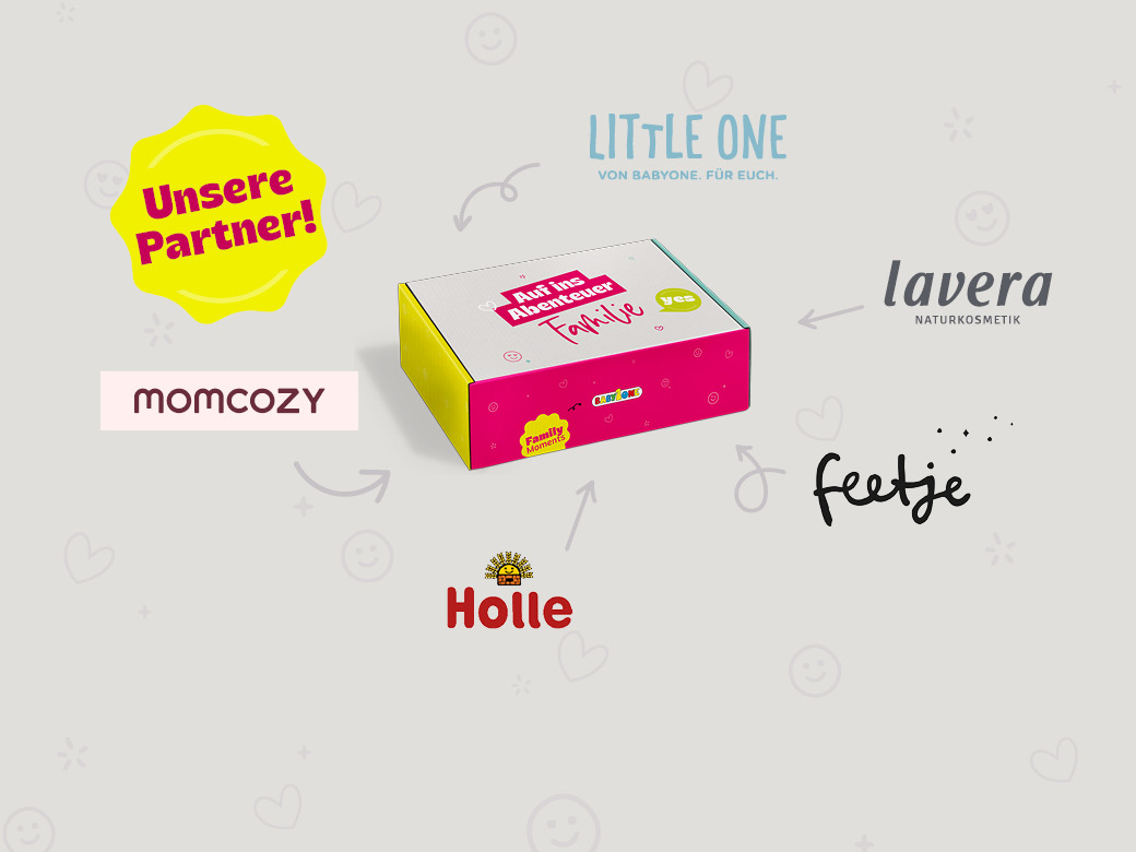 Welcome Box mit den Logos der Kooperationspartner