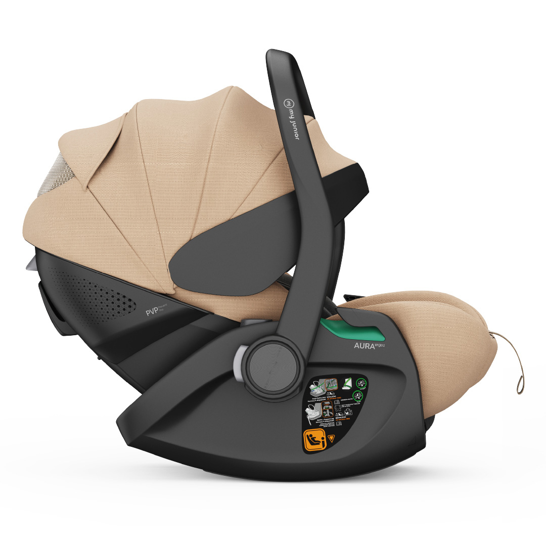 Babyschalen 0-13 kg, Gruppe 0+, My junior, Beige – Besonderheit: 3 Liegepositionen & 5-fach verstellbare Kopfstütze