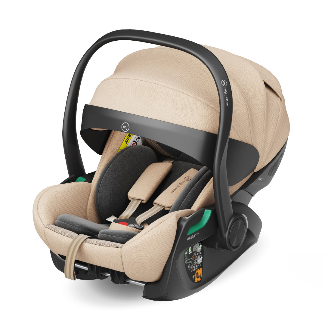 Babyschalen 0-13 kg, Gruppe 0+, My junior, Beige – Besonderheit: 3 Liegepositionen & 5-fach verstellbare Kopfstütze