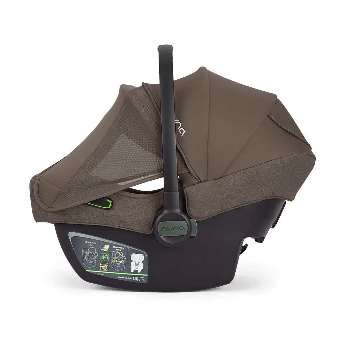 Babyschalen 0-13 kg, Gruppe 0+, nuna, Braun – Produktansicht