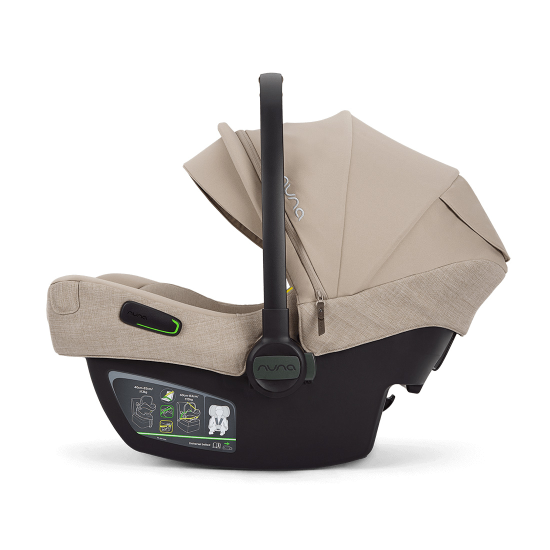 Babyschalen 0-13 kg, Gruppe 0+, nuna, Beige – Produktansicht