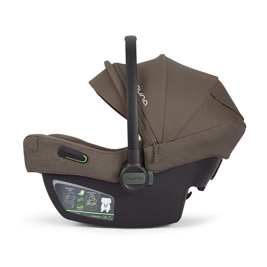 Babyschalen 0-13 kg, Gruppe 0+, nuna, Braun – Produktansicht