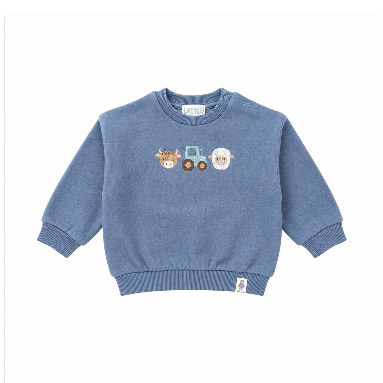 Pullover & Sweatshirts, LITTLE, Blau – Besonderheit: aus 80% Baumwolle