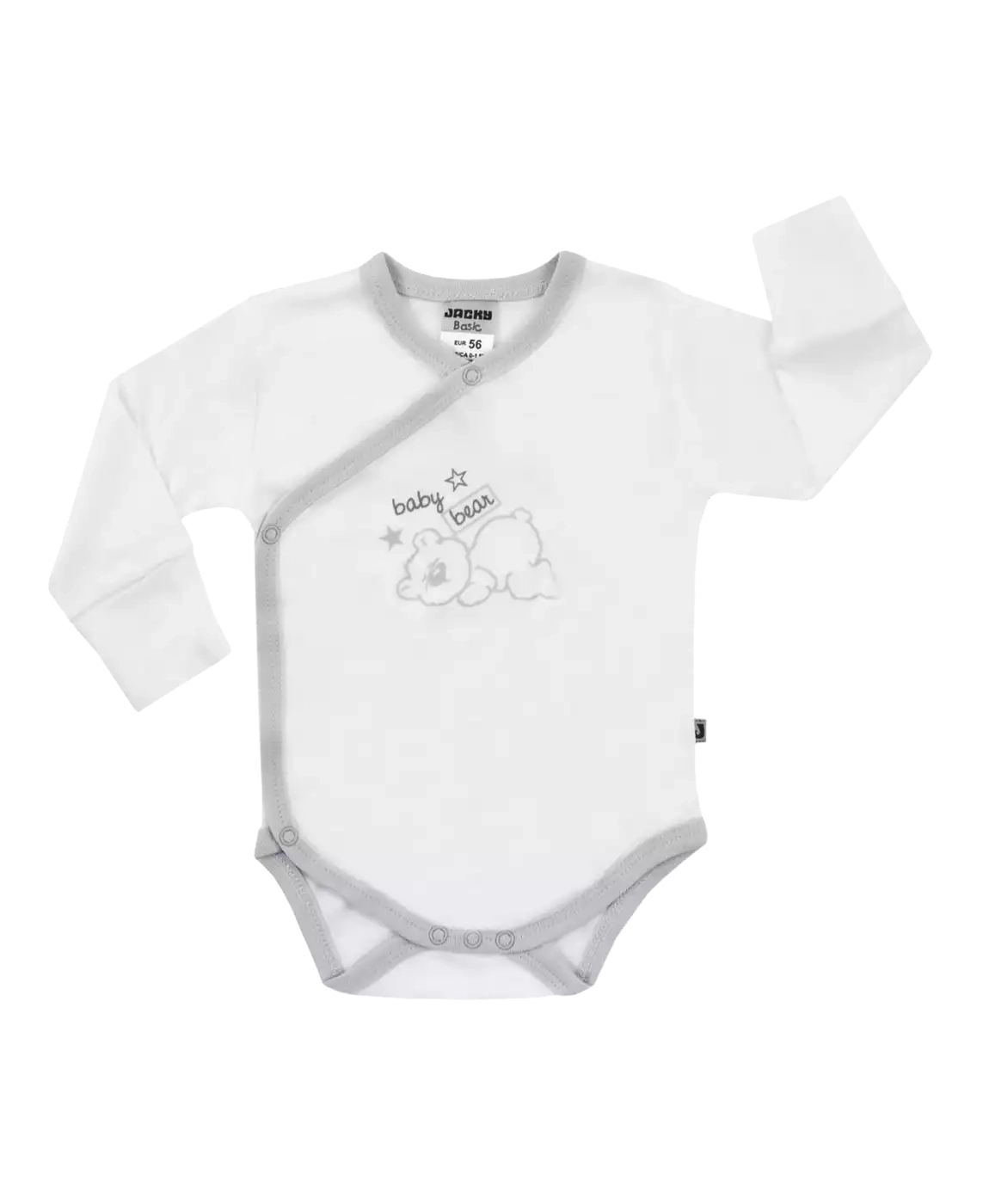 Wickelbodys, JACKY, Weiß – Besonderheit: mit Kratzfäustlingen