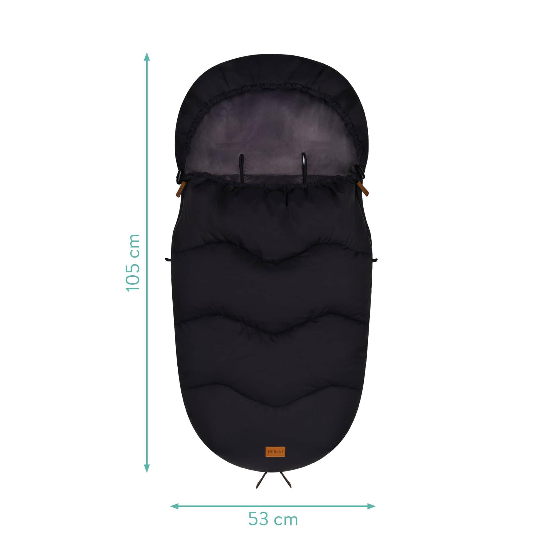 Fußsäcke, LITTLE ONE, Schwarz – Produktansicht