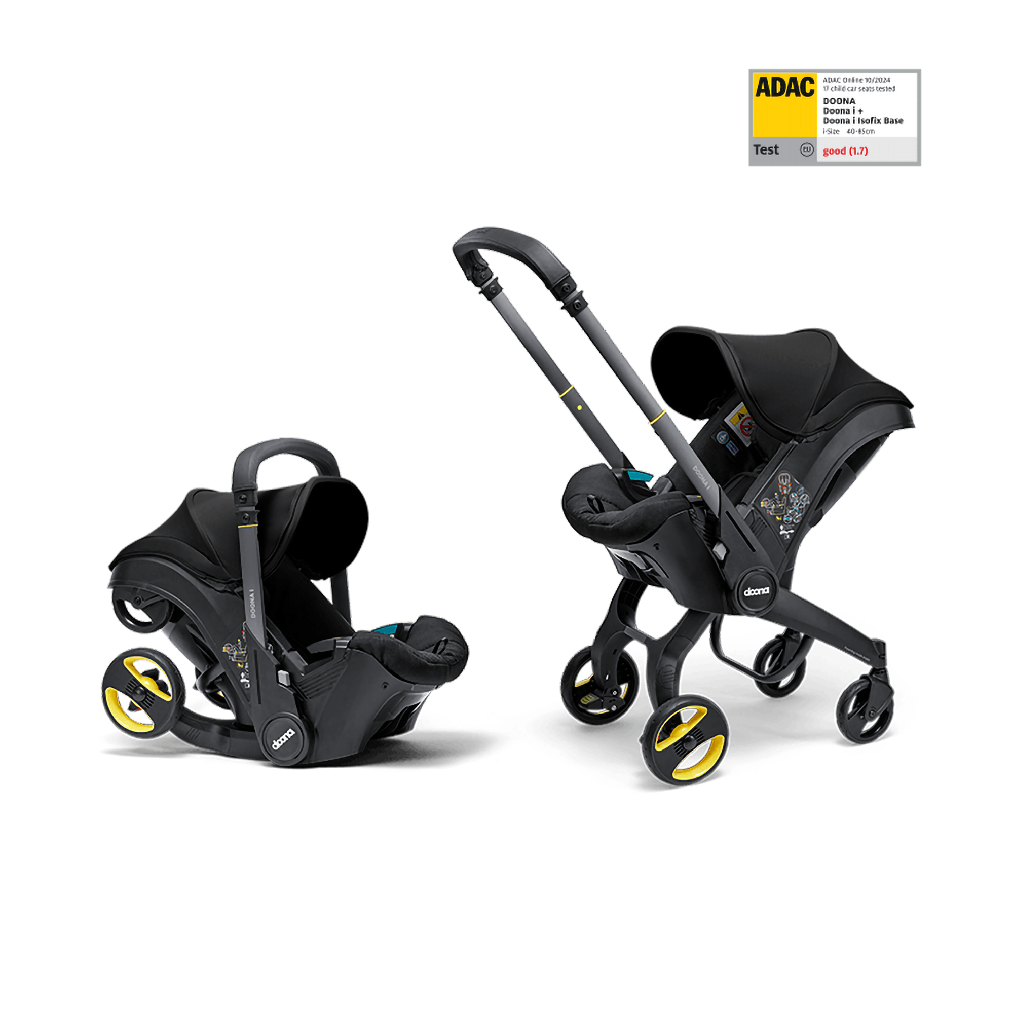 Babyschalen 0-13 kg, Gruppe 0+, doona, Schwarz – Produktansicht