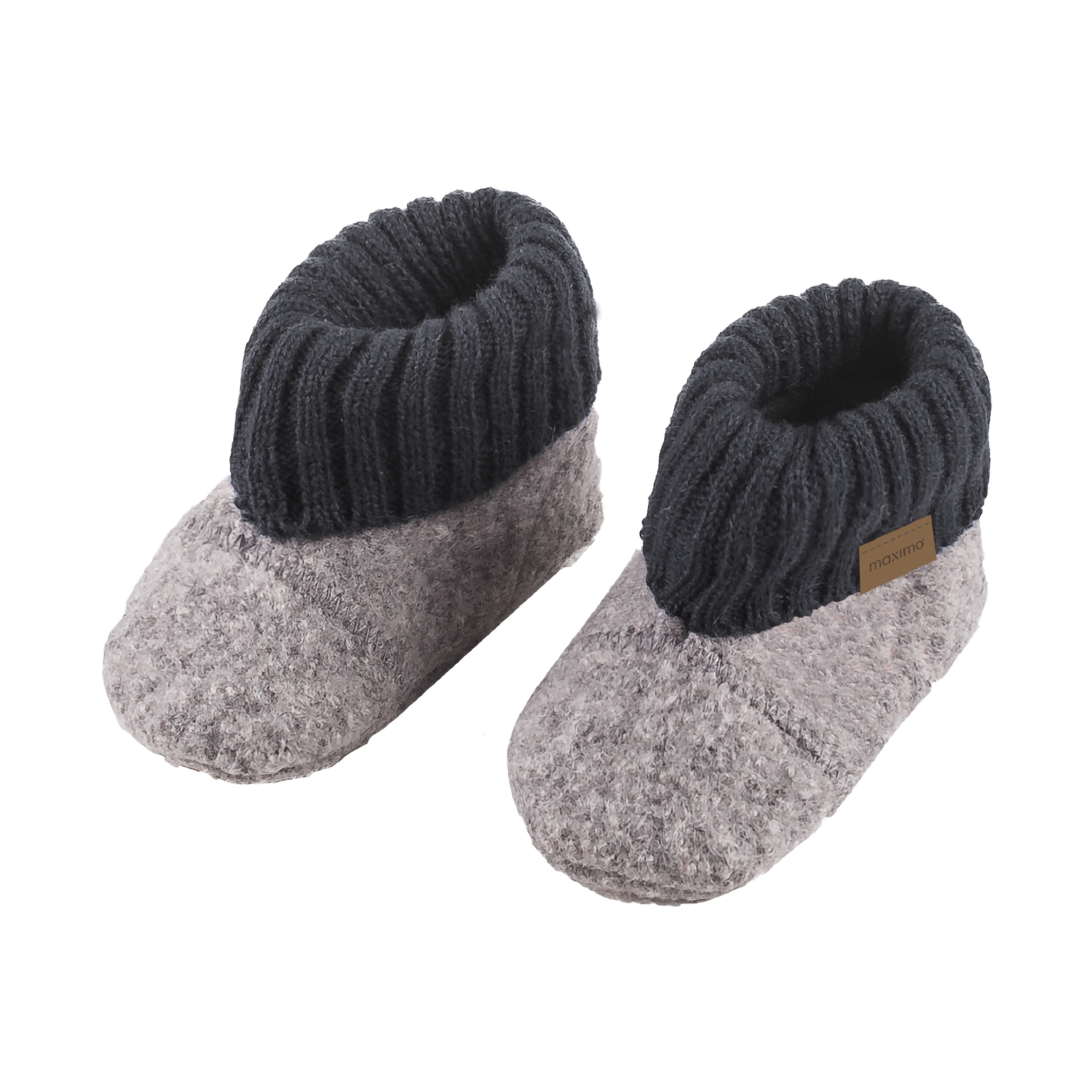 Hausschuhe, MaxiMo, Grau – Besonderheit: Anti-Rutsch-Sohle