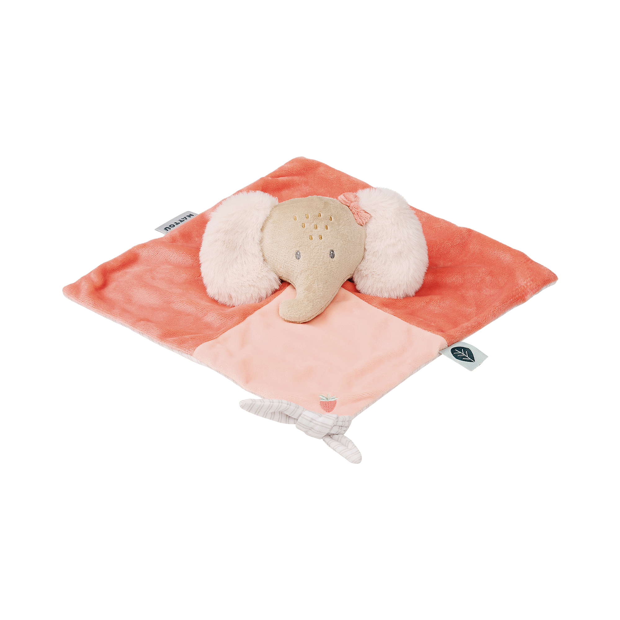 Schmusetücher, Nattou, Pink – Besonderheit: mit niedlichem Elefantenkopf und Schnullerhalterung