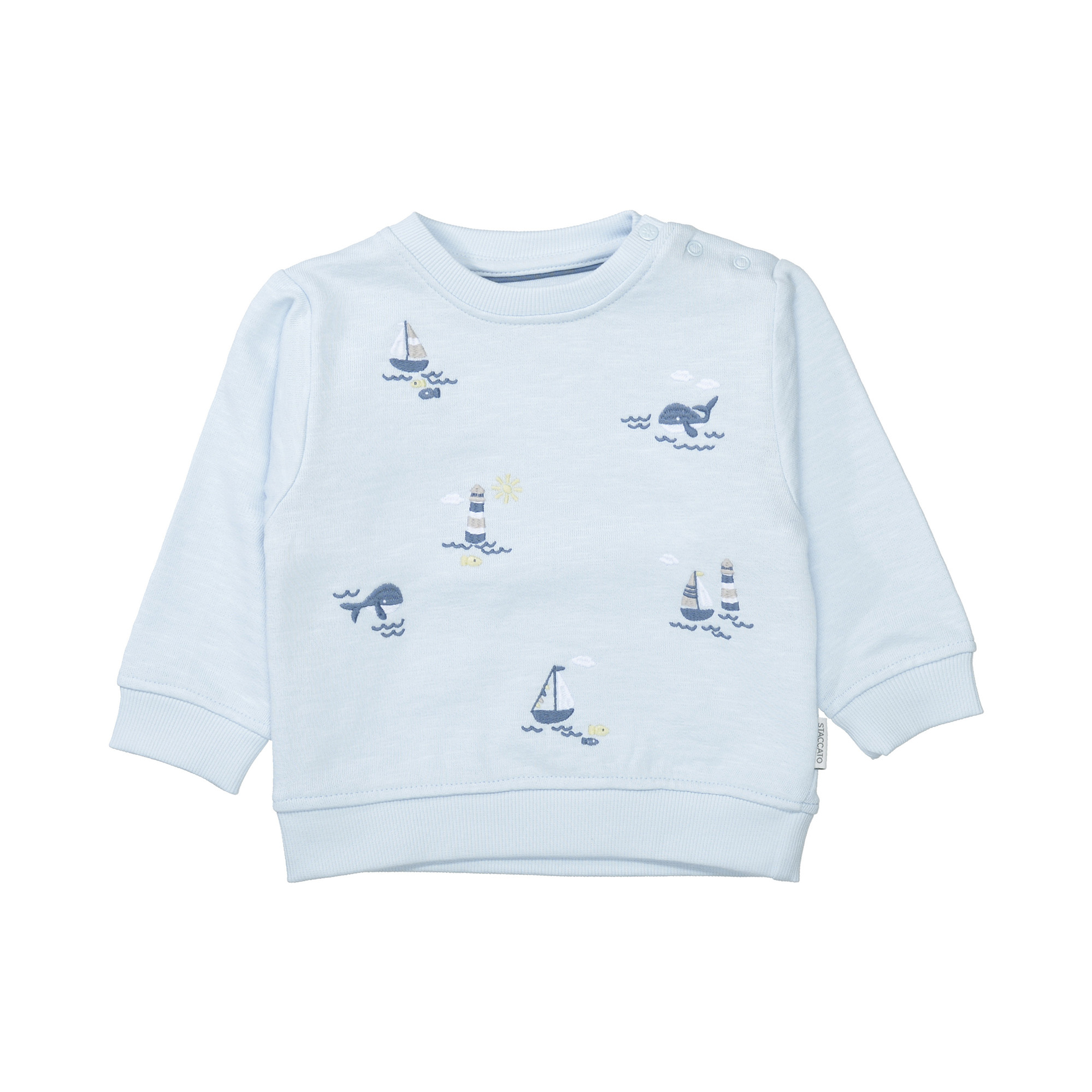 Pullover & Sweatshirts, STACCATO, Blau – Besonderheit: aus 100% Baumwolle