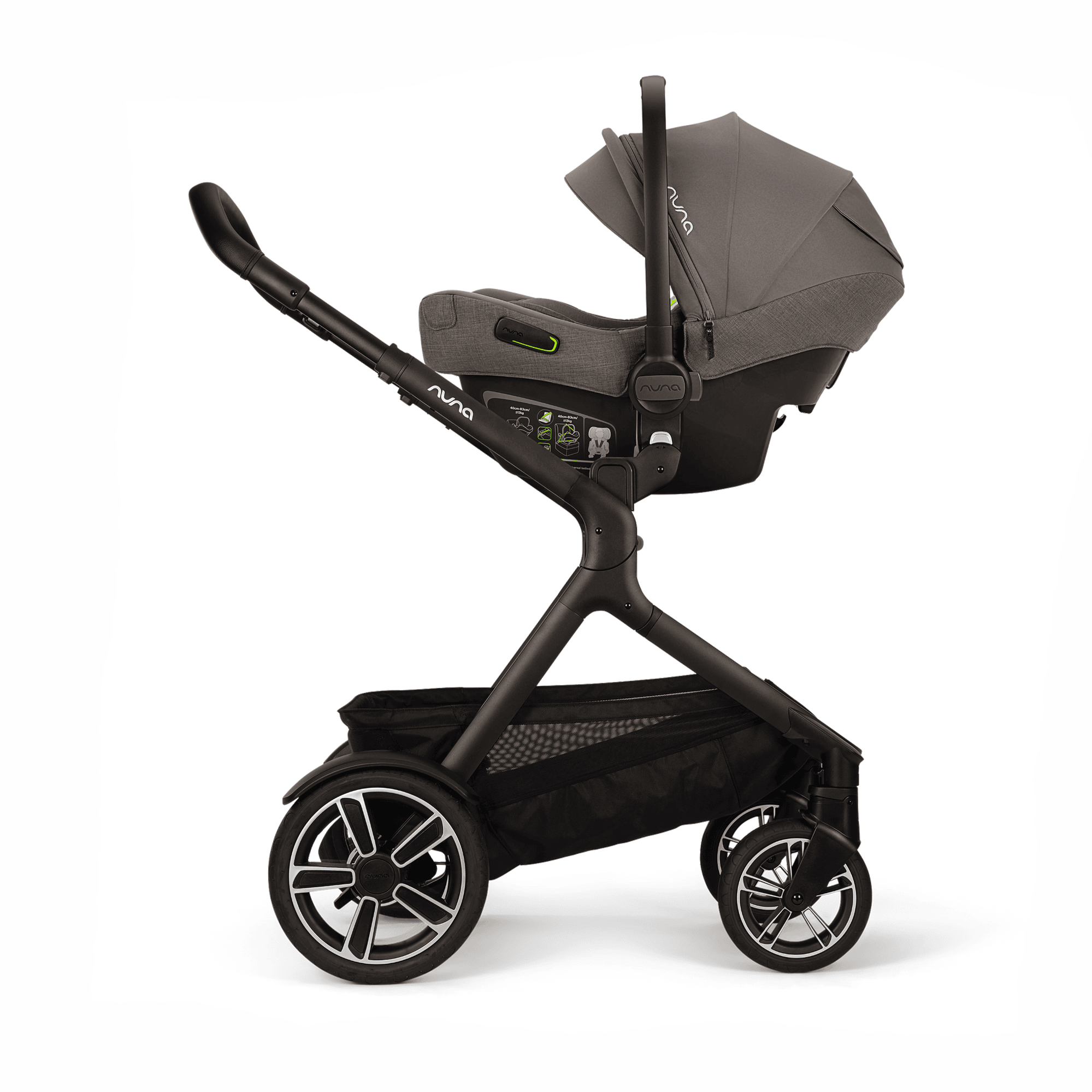 Kombi-Kinderwagen, nuna, Grau – Produktansicht