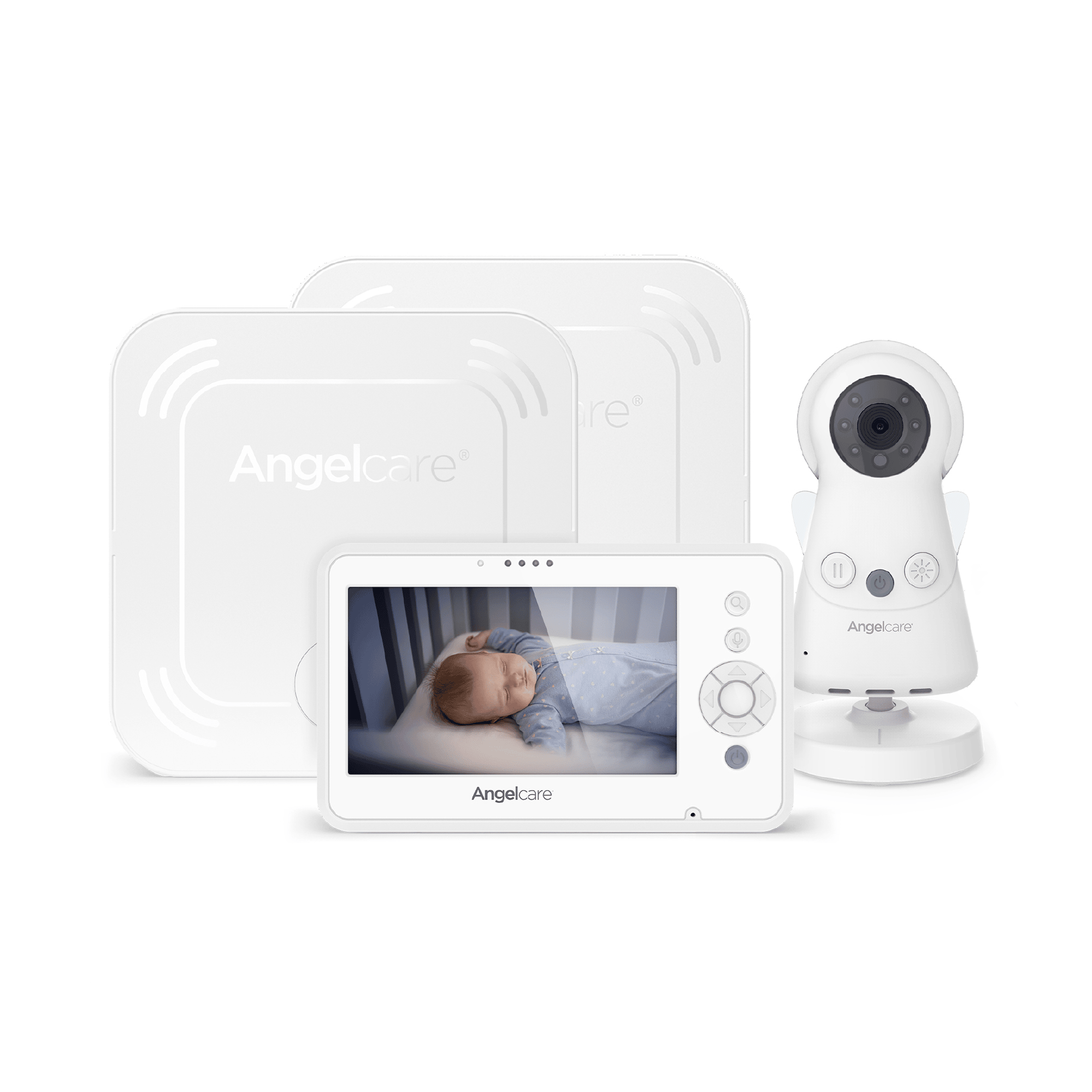 Video Babyphone, Angelcare, Weiß – Besonderheit: 3-in-1 Baby-Überwachung - Video, Audio und Bewegung mit Wireless-Sensormatten