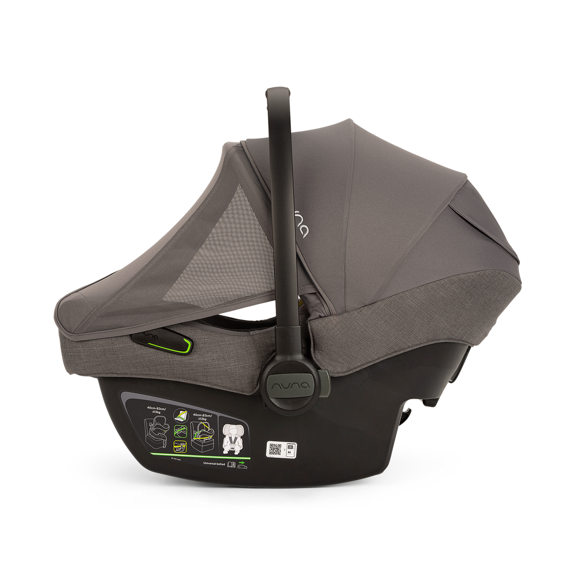 Babyschalen 0-13 kg, Gruppe 0+, nuna, Grau – Produktansicht