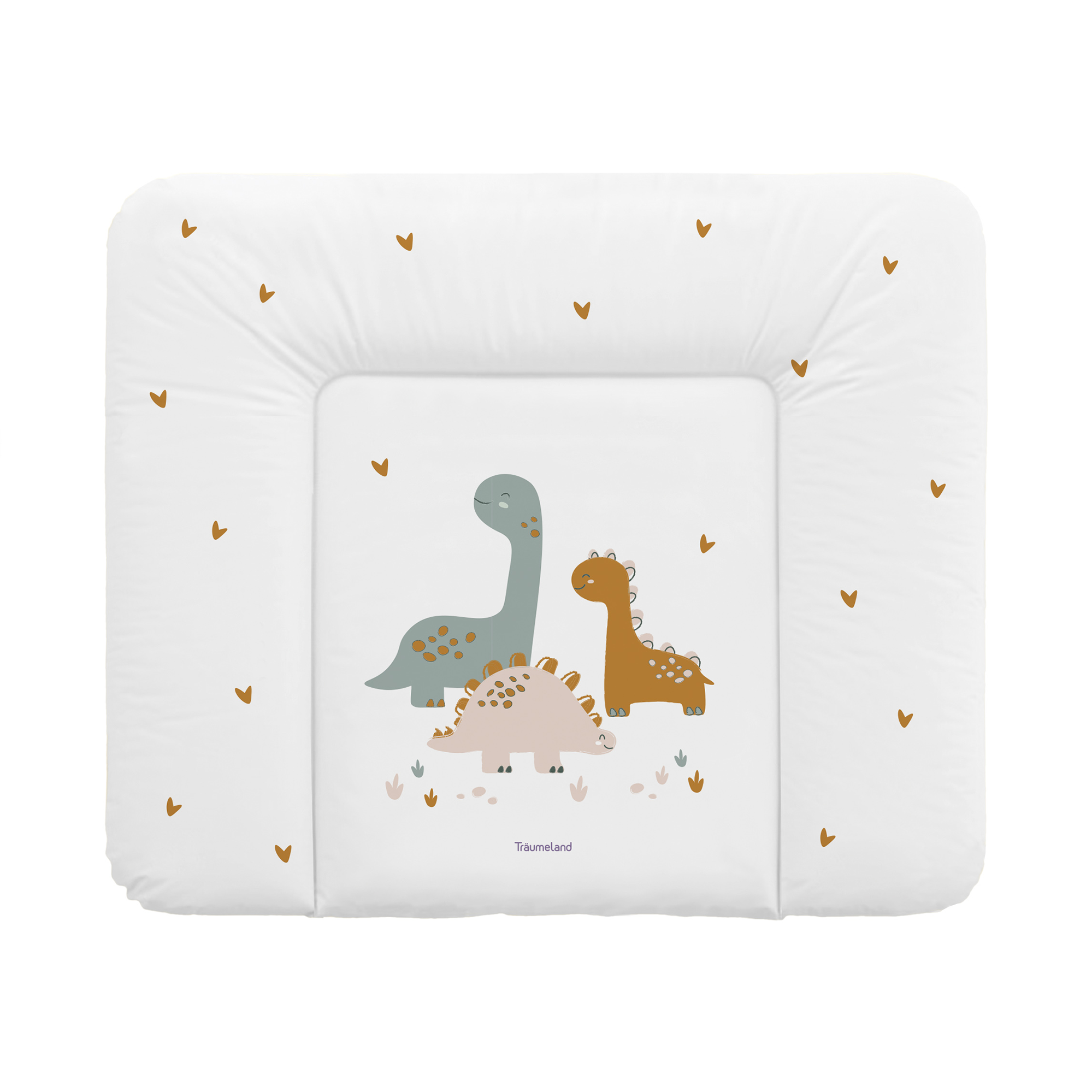 Wickelunterlagen, Träumeland, Weiß – Besonderheit: 85 x 75 cm große Wickelauflage mit niedlichen Dinosauriern