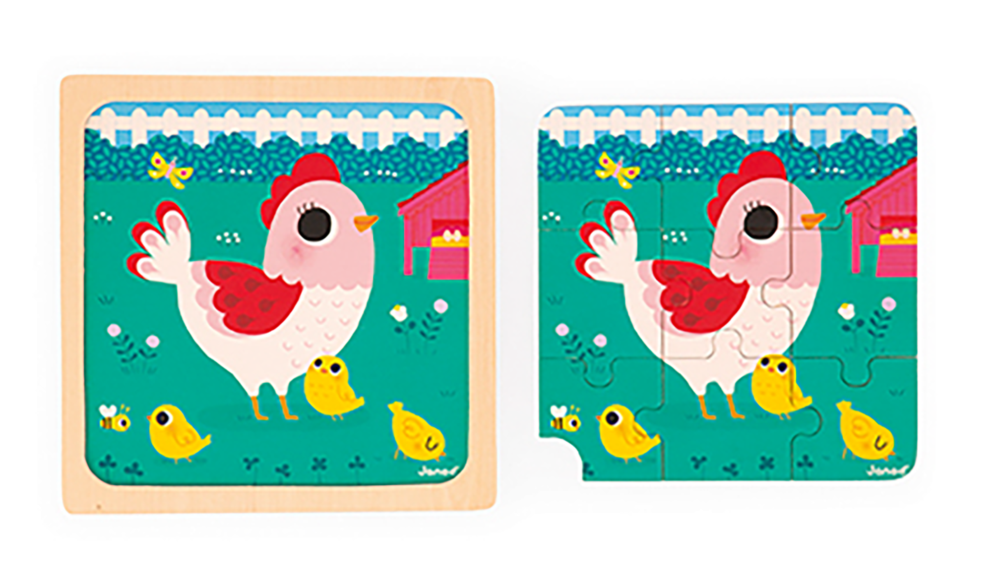 Holzpuzzle, Janod, Mehrfarbig – Produktansicht