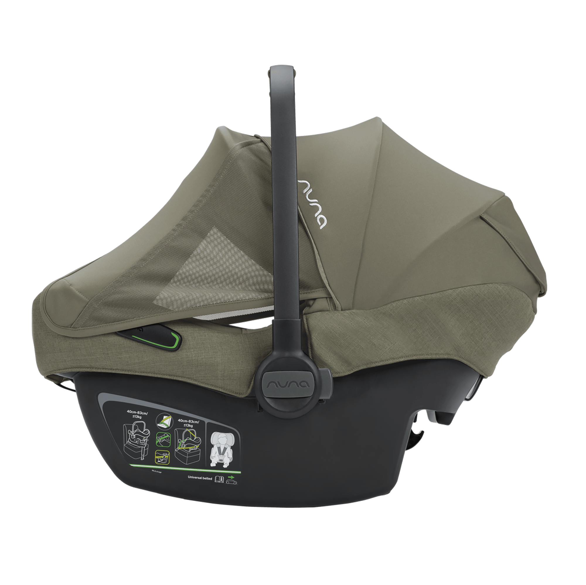 Babyschalen 0-13 kg, Gruppe 0+, nuna, Grün – Produktansicht