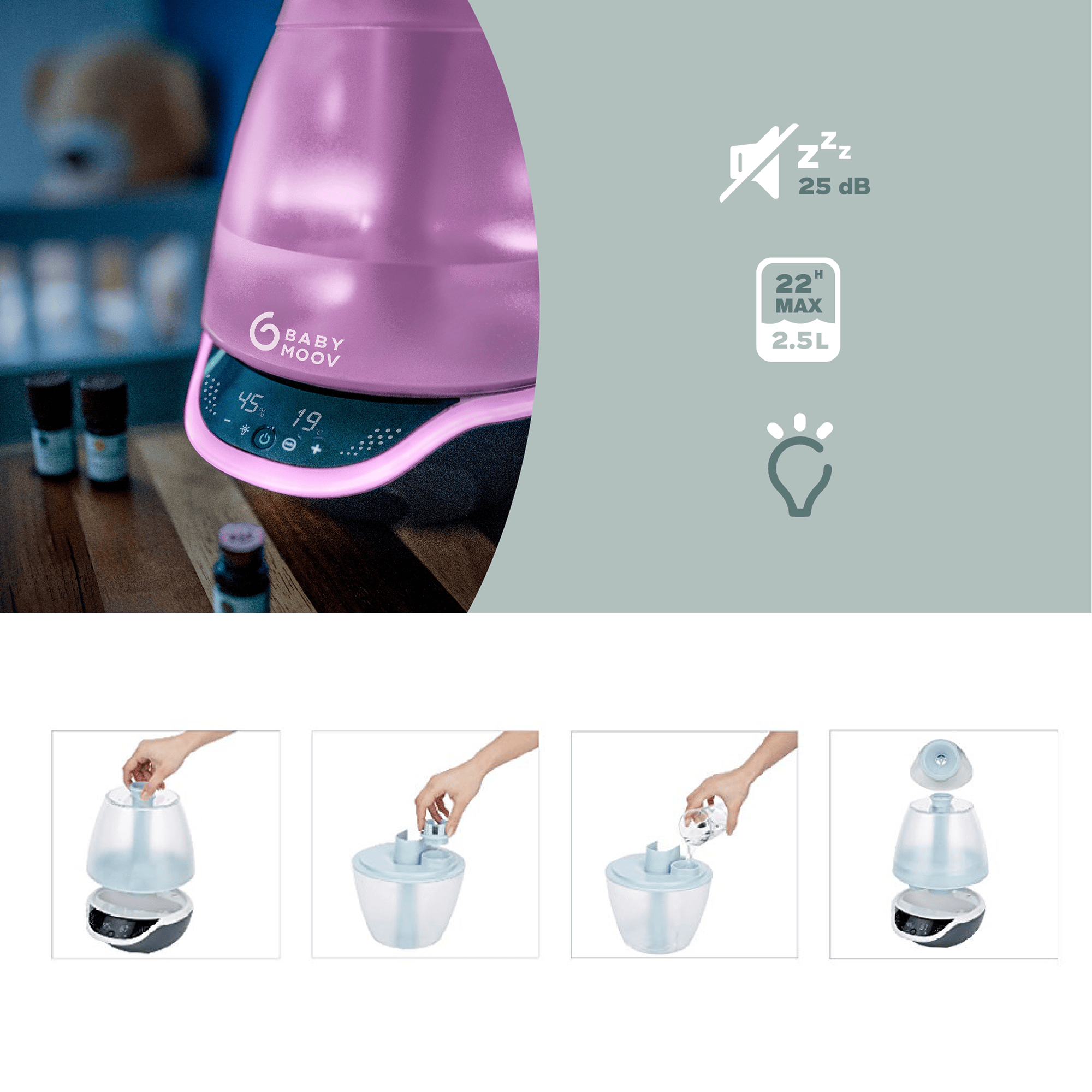 Luftbefeuchter, babymoov, Blau – Produktansicht