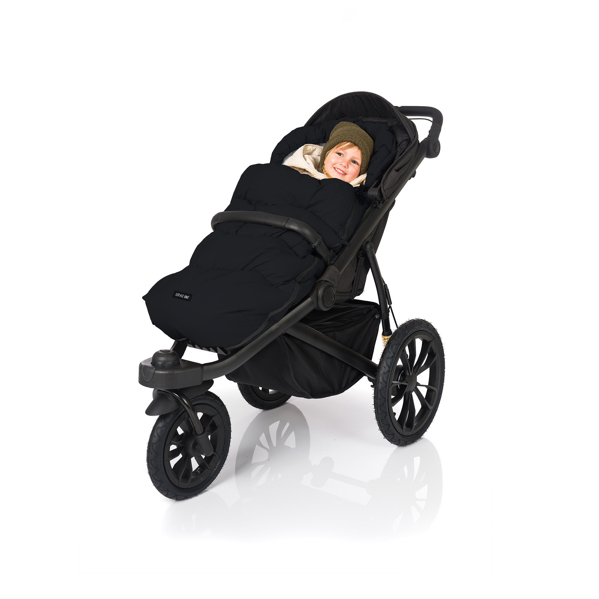 Fußsäcke, LITTLE ONE, Schwarz – Besonderheit: passt auf fast jeden gängigen Sportwagen und Buggy