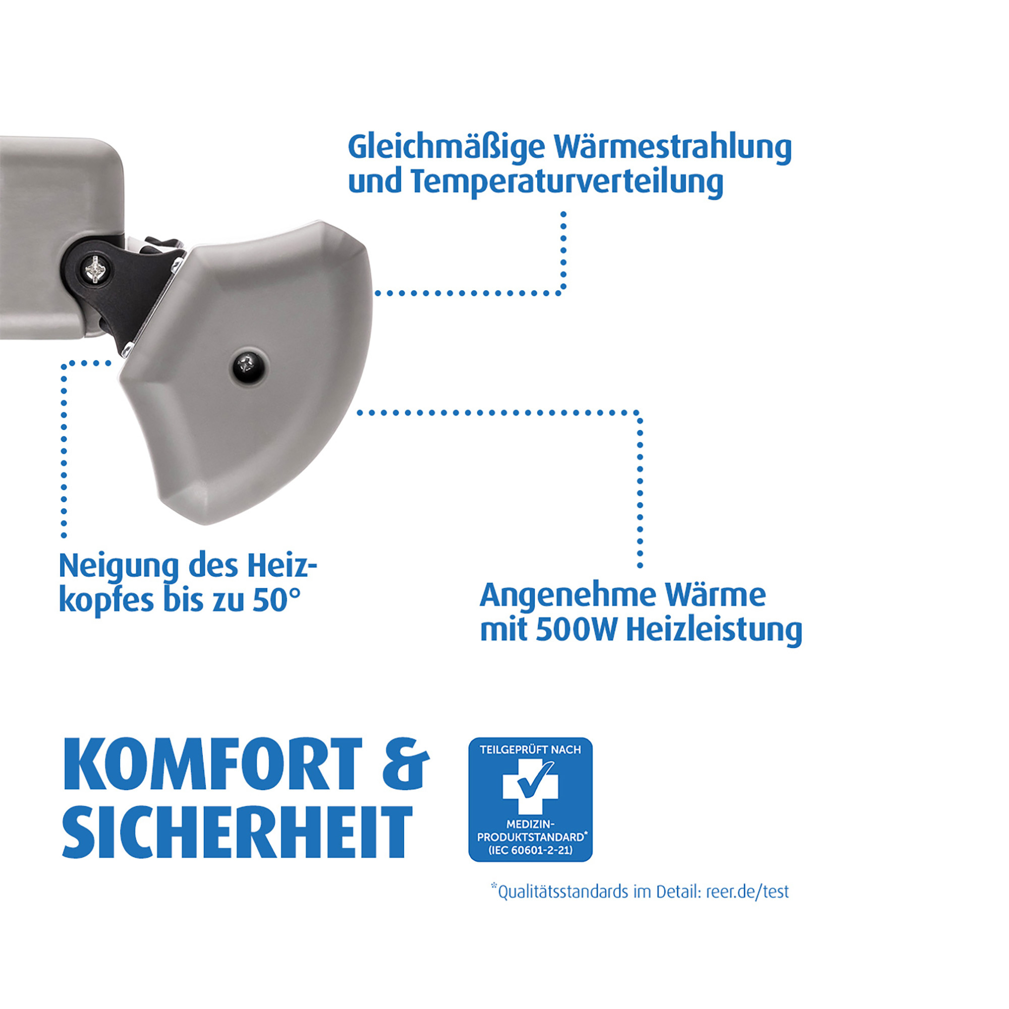 Heizstrahler, reer, Weiß – Produktansicht