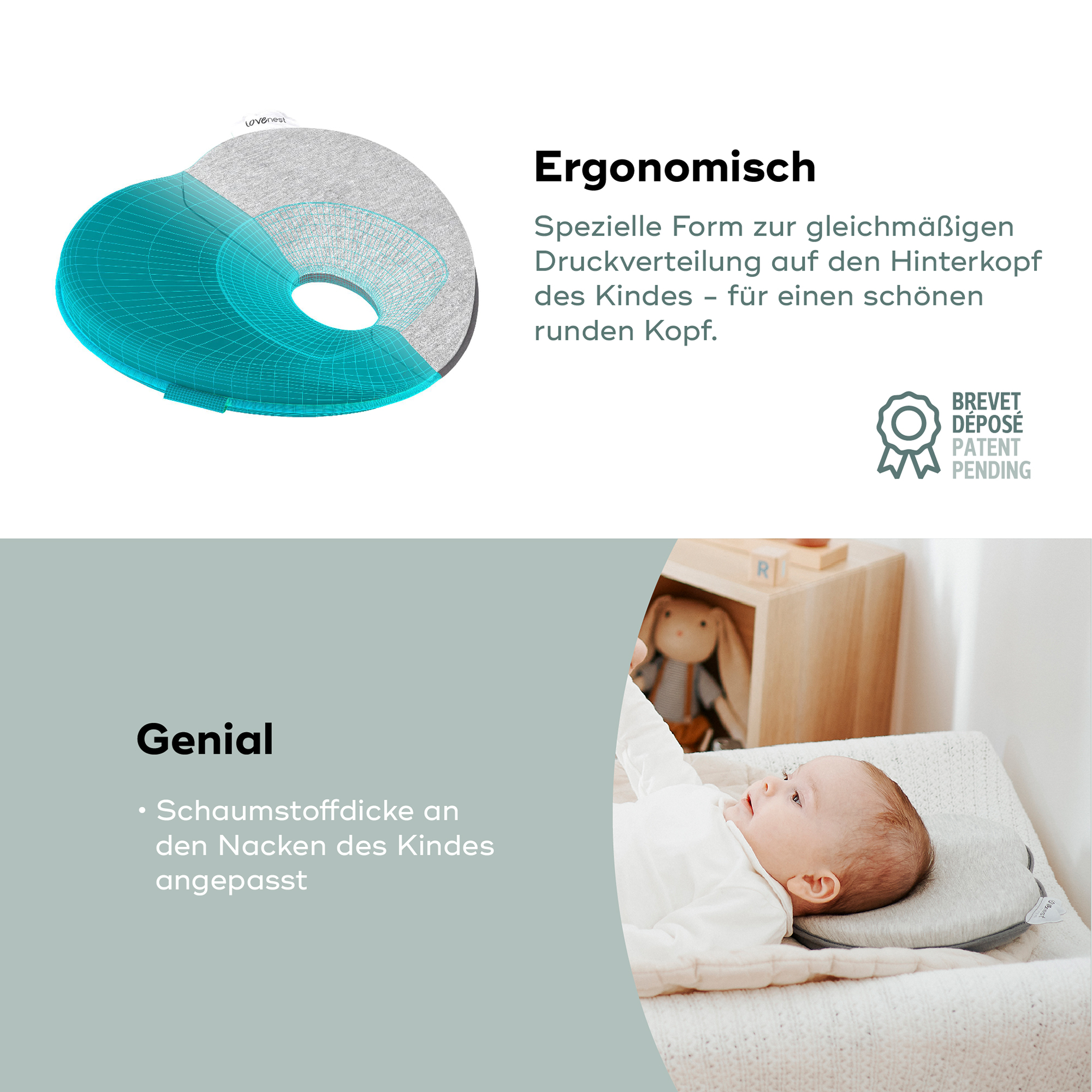 Komfortkissen, babymoov, Grau – Produktansicht