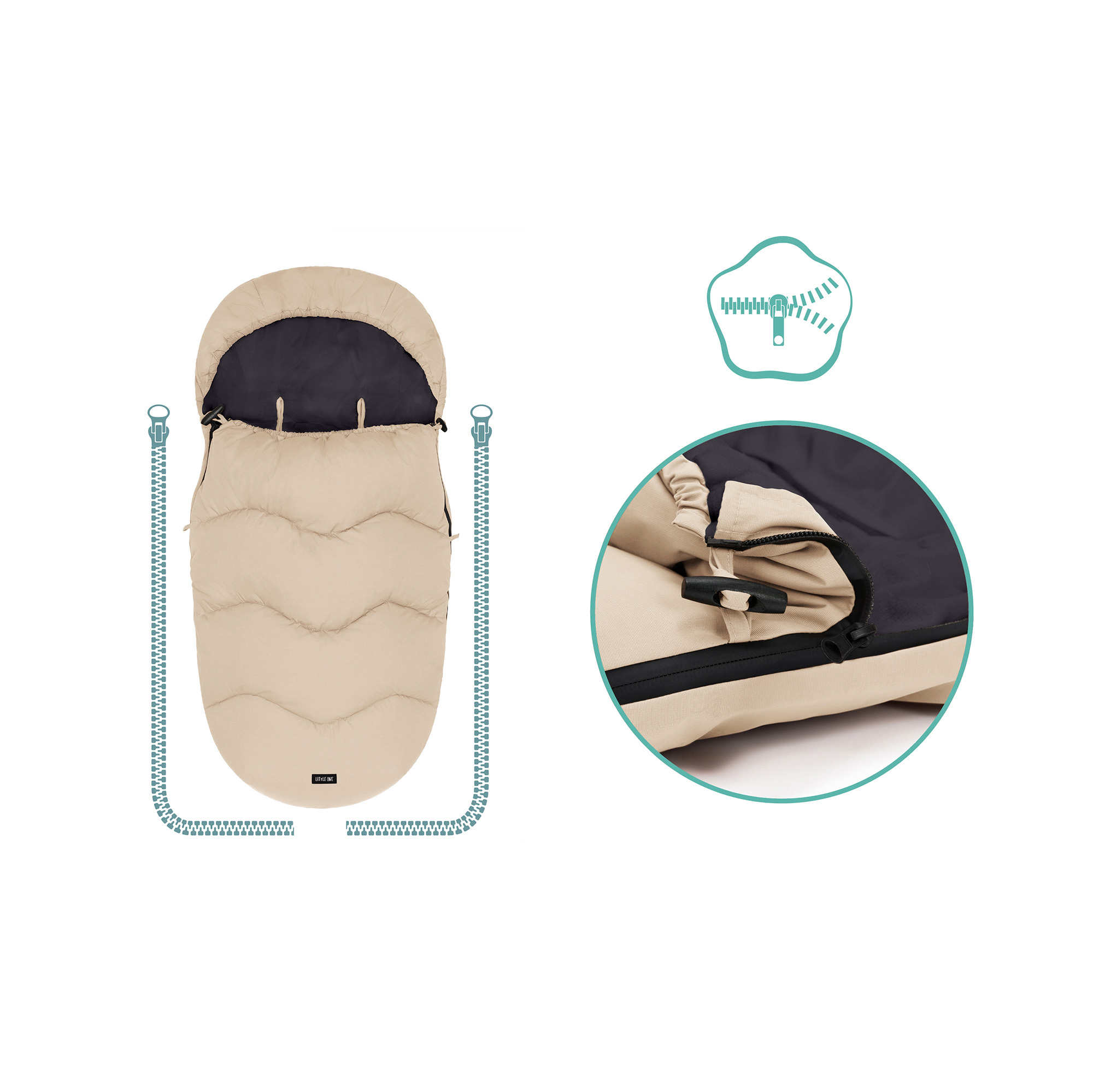 Fußsäcke, LITTLE ONE, Beige – Produktansicht