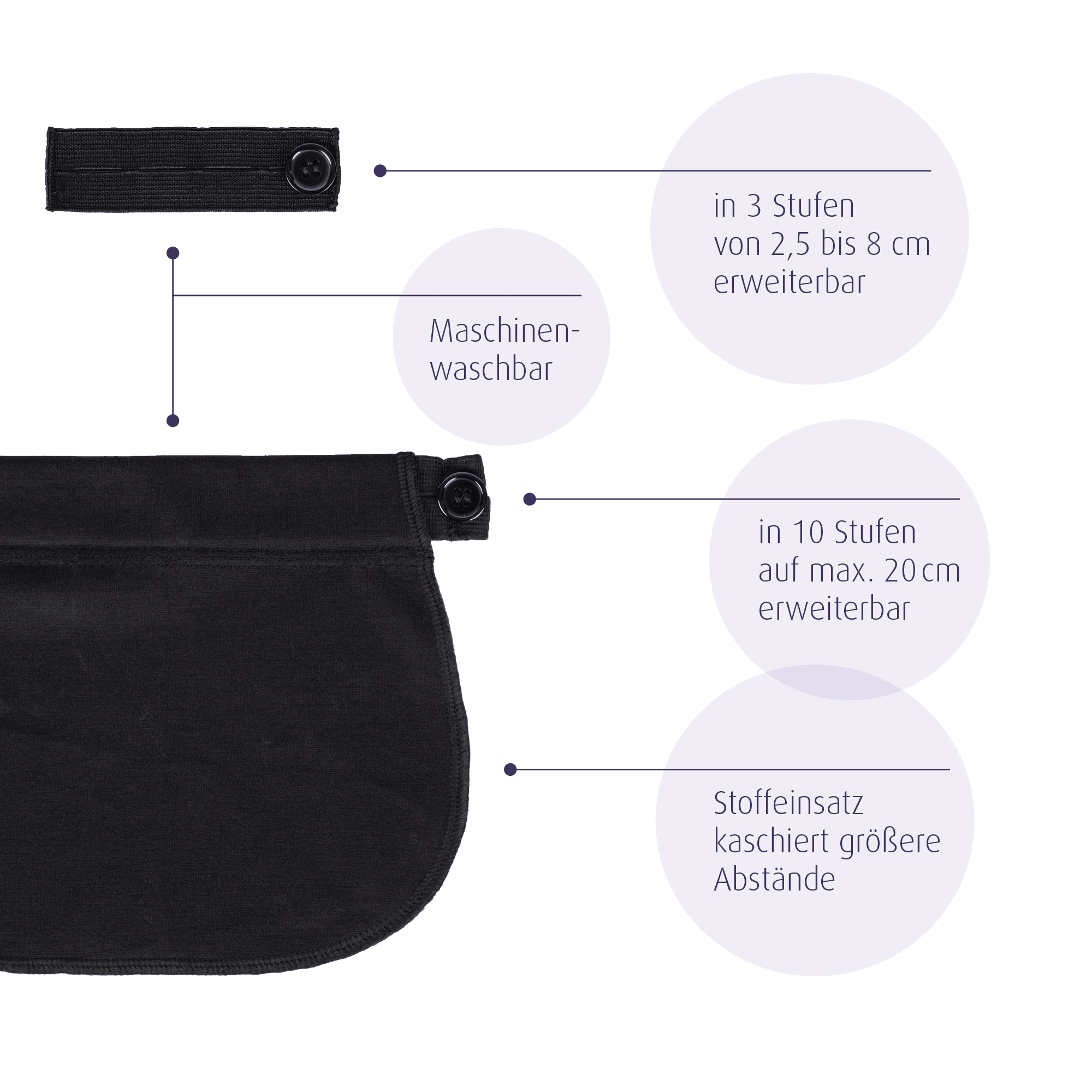 Umstandshosen, reer mama, Schwarz – Produktansicht