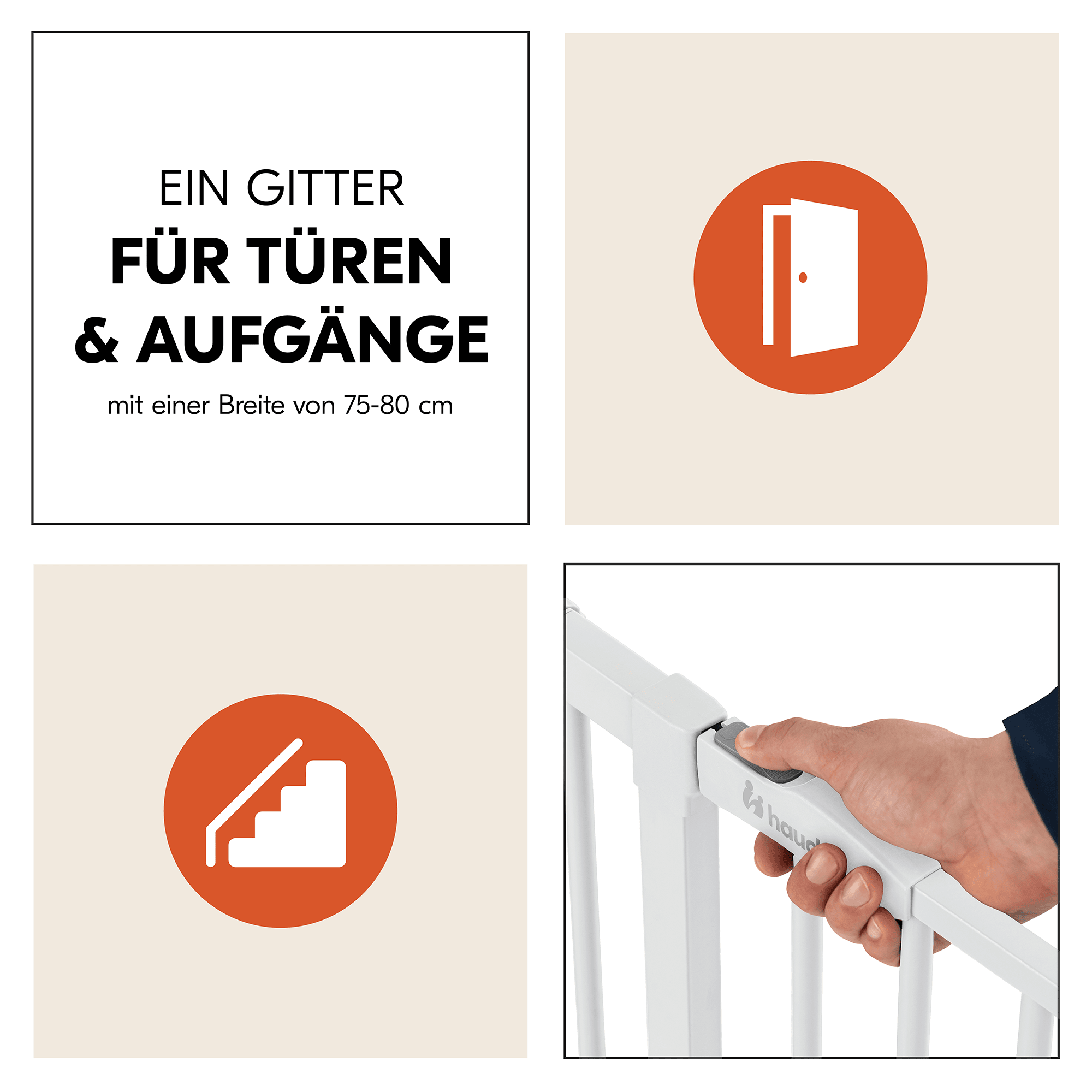 Tür- & Treppenschutzgitter, hauck, Weiß – Produktansicht