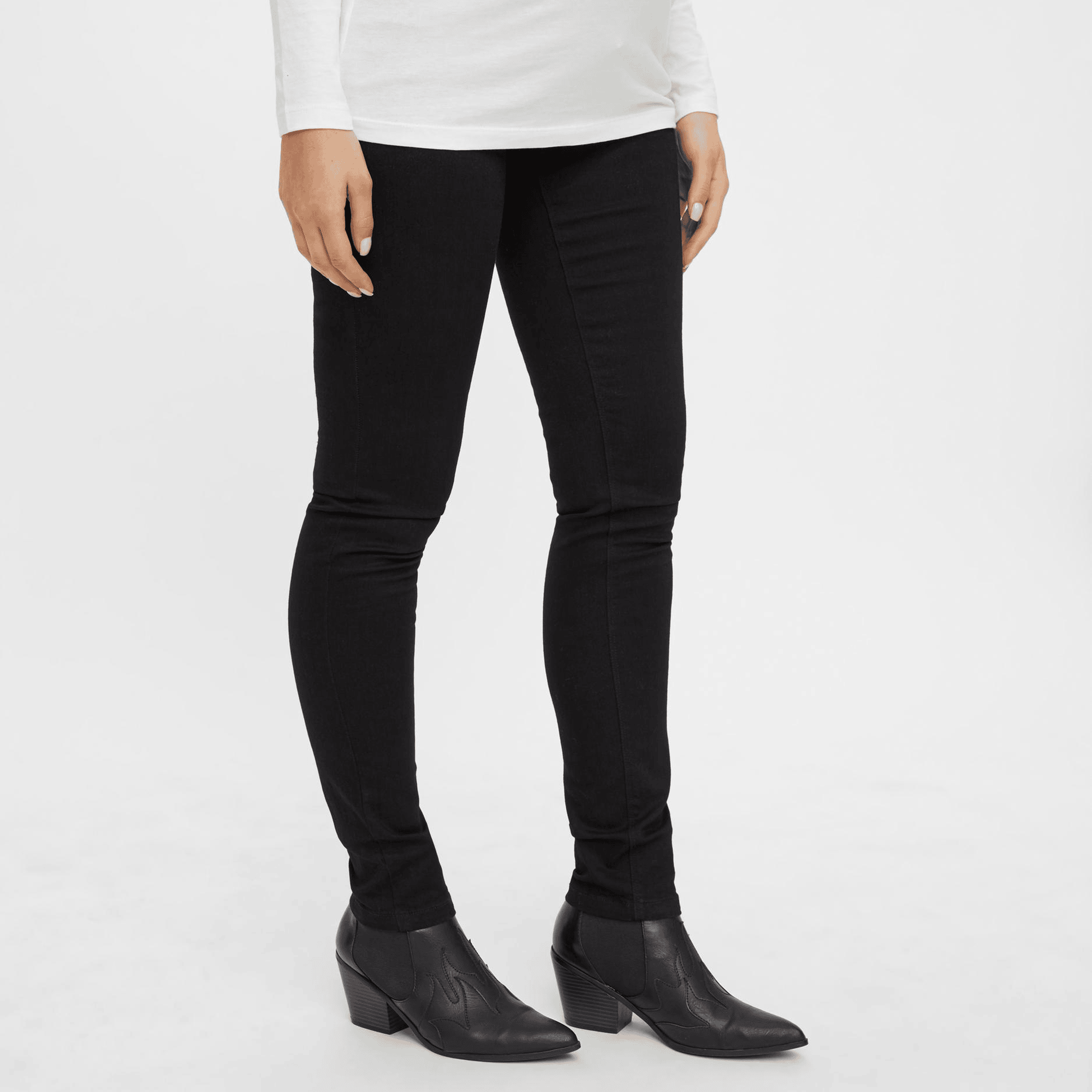 Umstandshosen, Mamalicious, Schwarz – Besonderheit: Bauchband aus Baumwolle