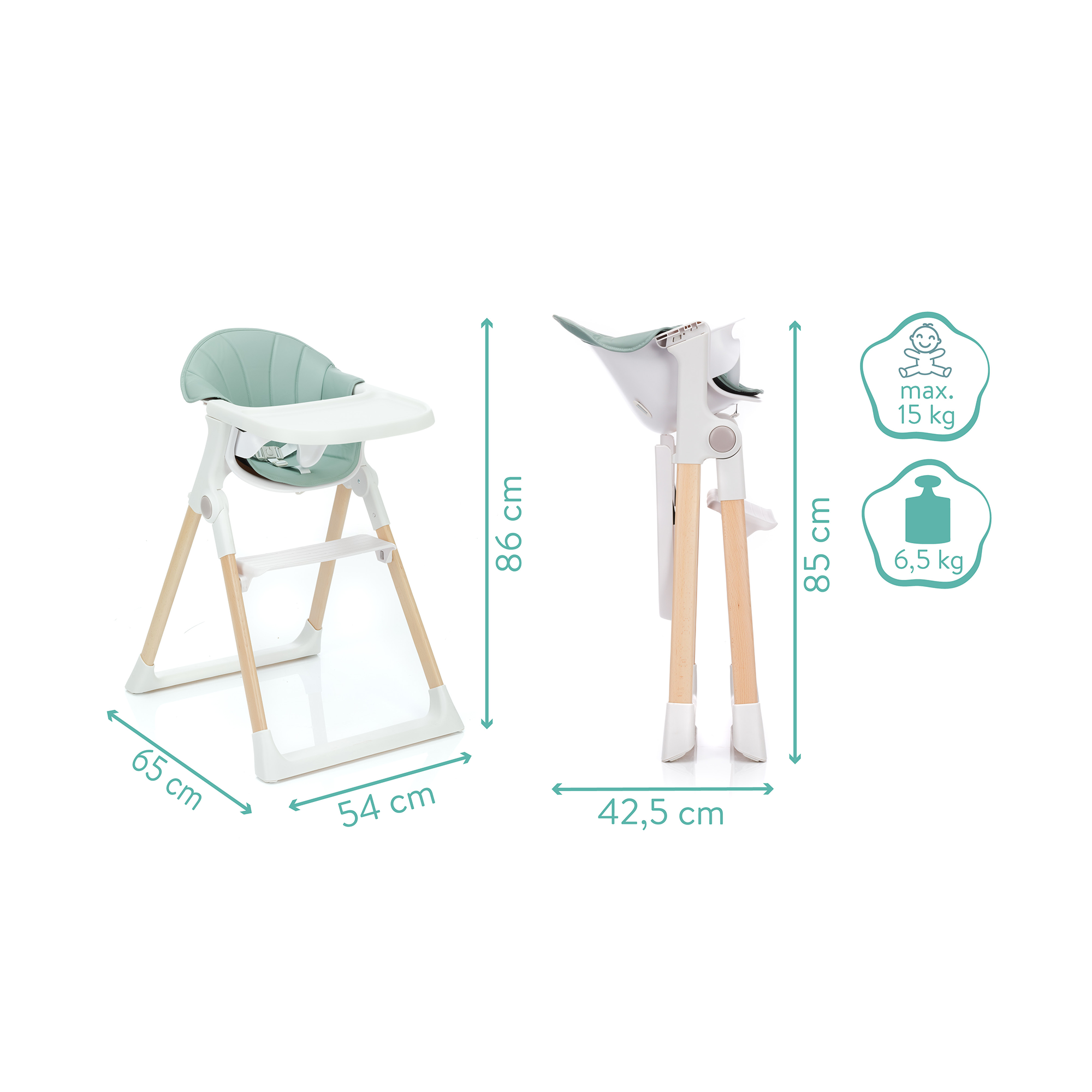 Kombihochstühle, fillikid – Produktansicht