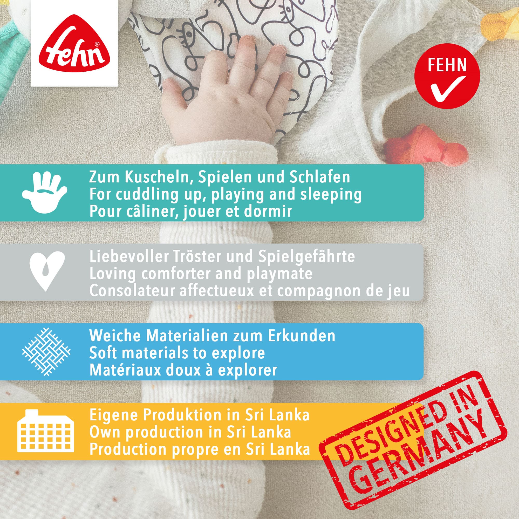 Schmusetücher, fehn, Grün – Produktansicht