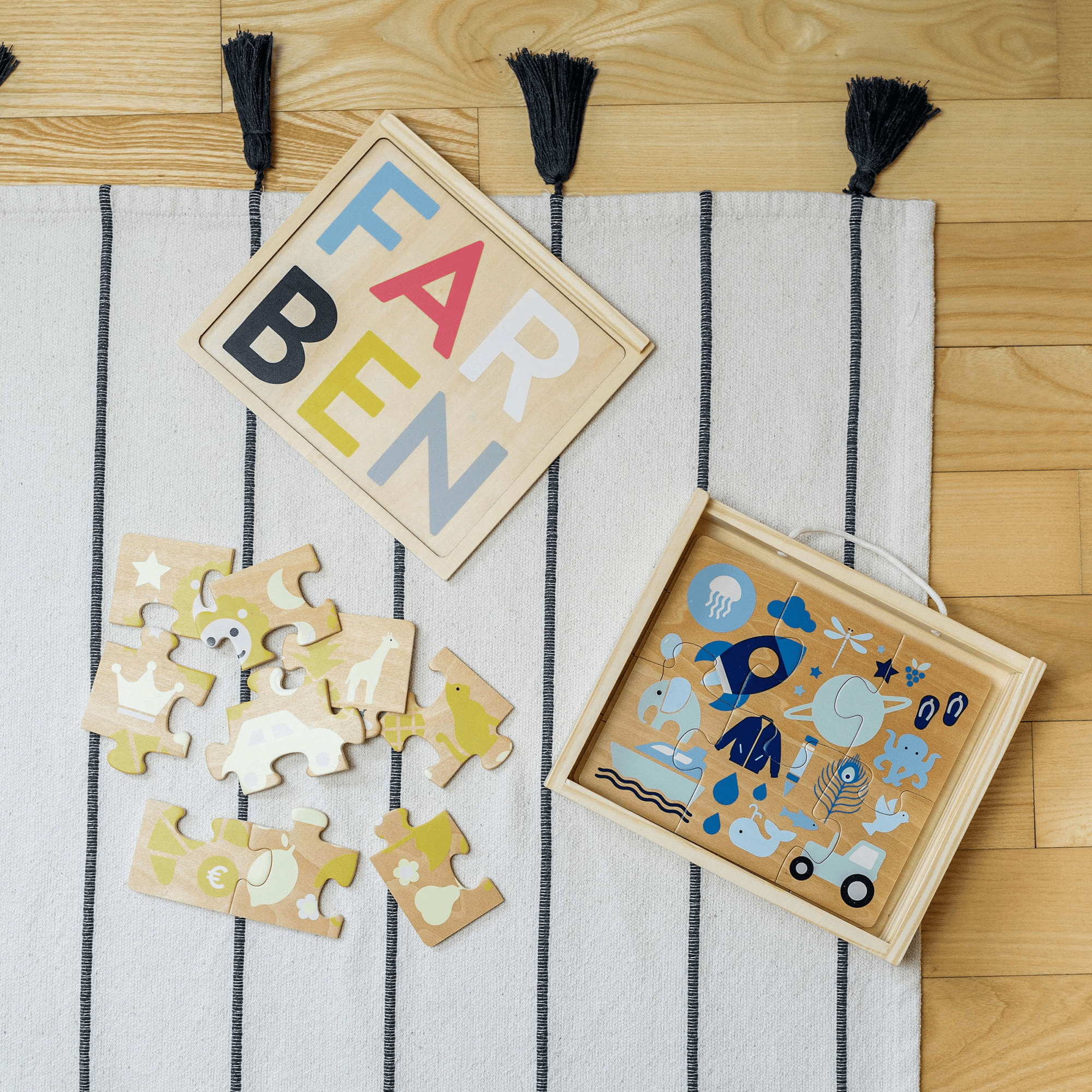 Holzpuzzle, KINDSGUT, Braun – Produktansicht