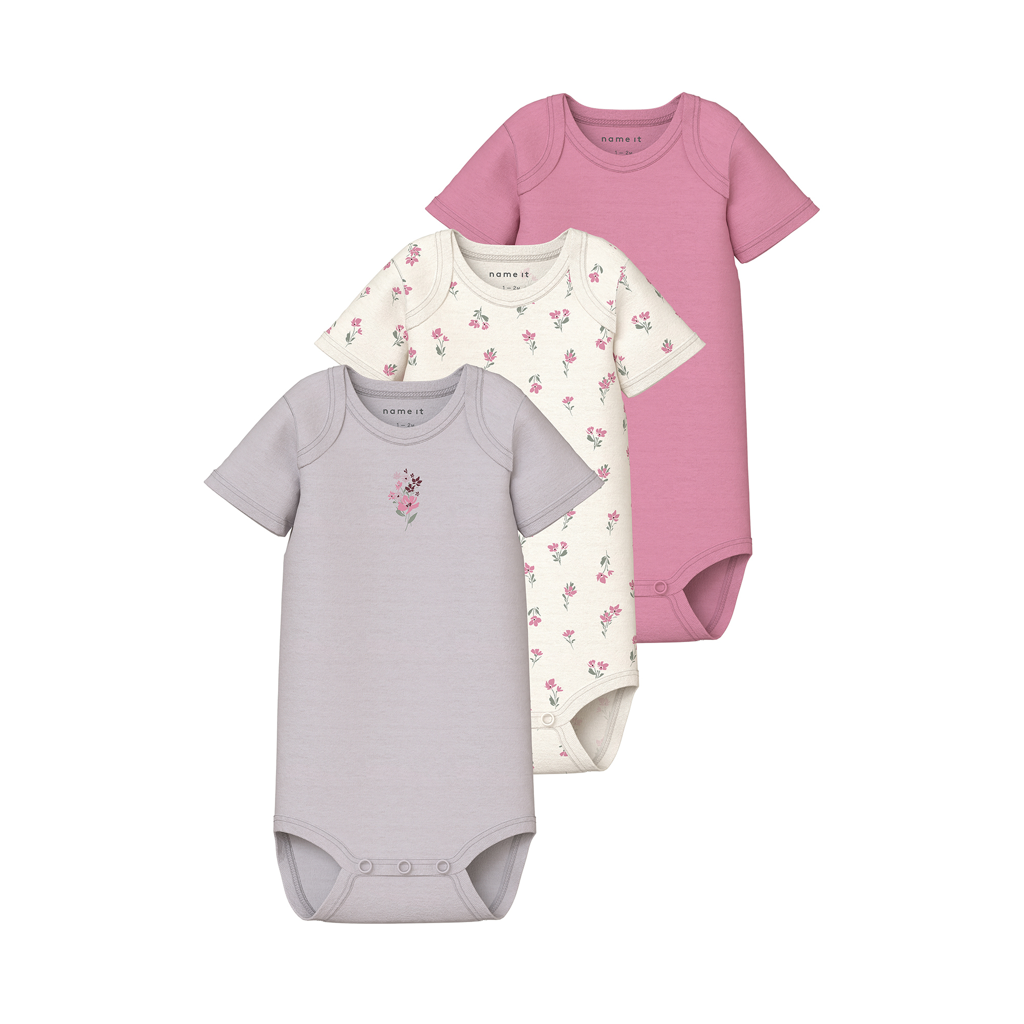 Kurzarmbodys, name it, Pink – Besonderheit: aus 100% Baumwolle