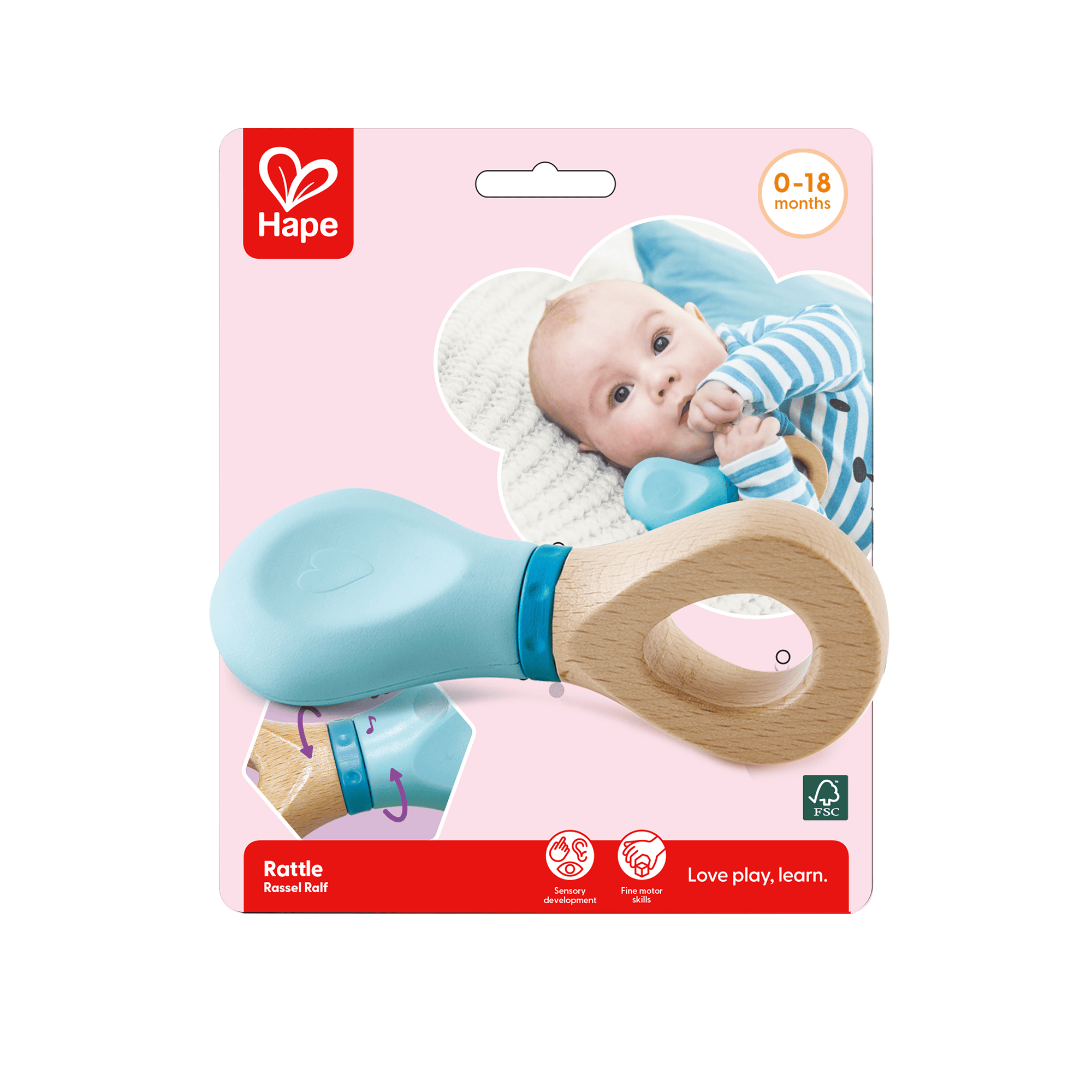 Rasseln & Greiflinge, Hape, Blau – Produktansicht
