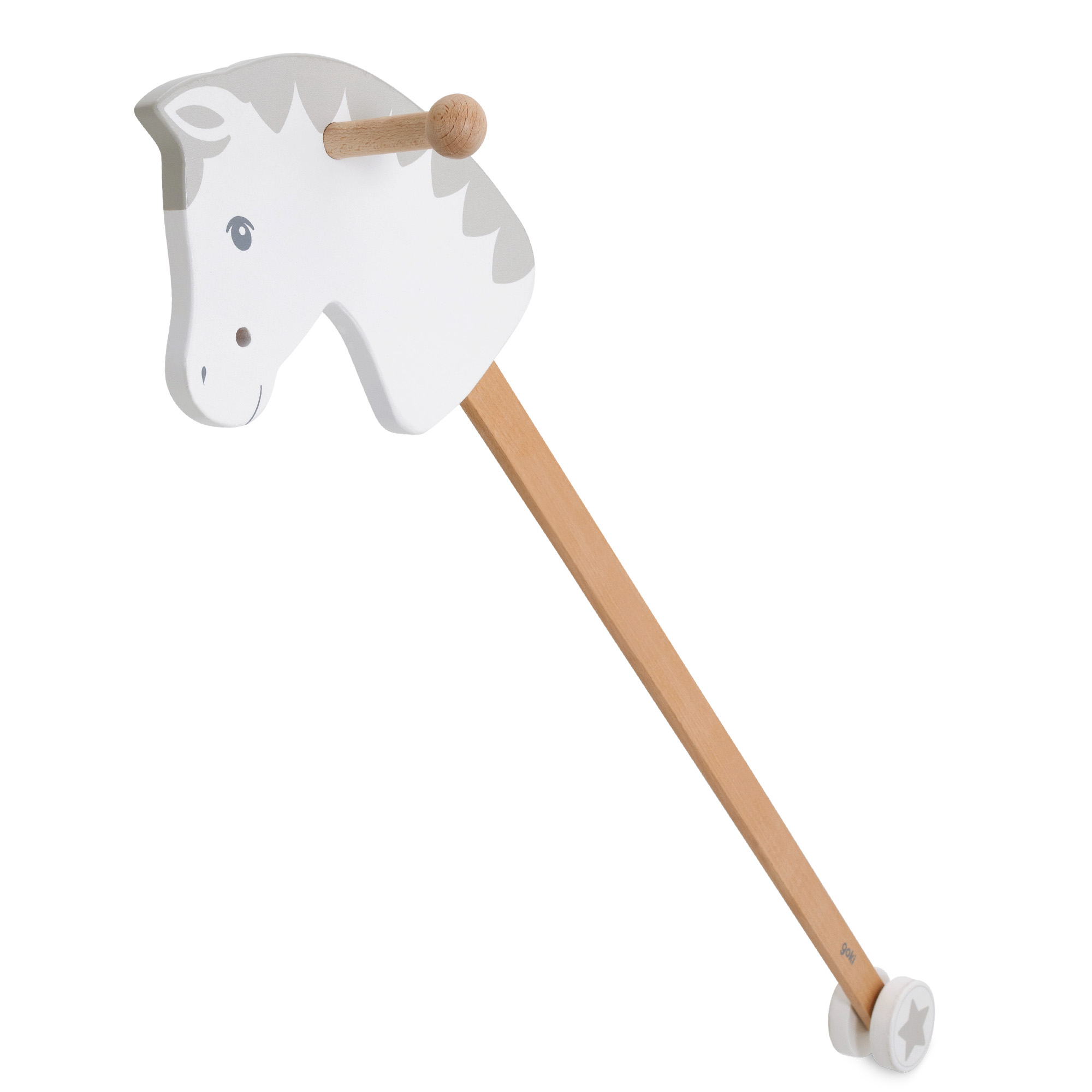 Steckenpferde, goki, Weiß – Besonderheit: 100% massives Holz