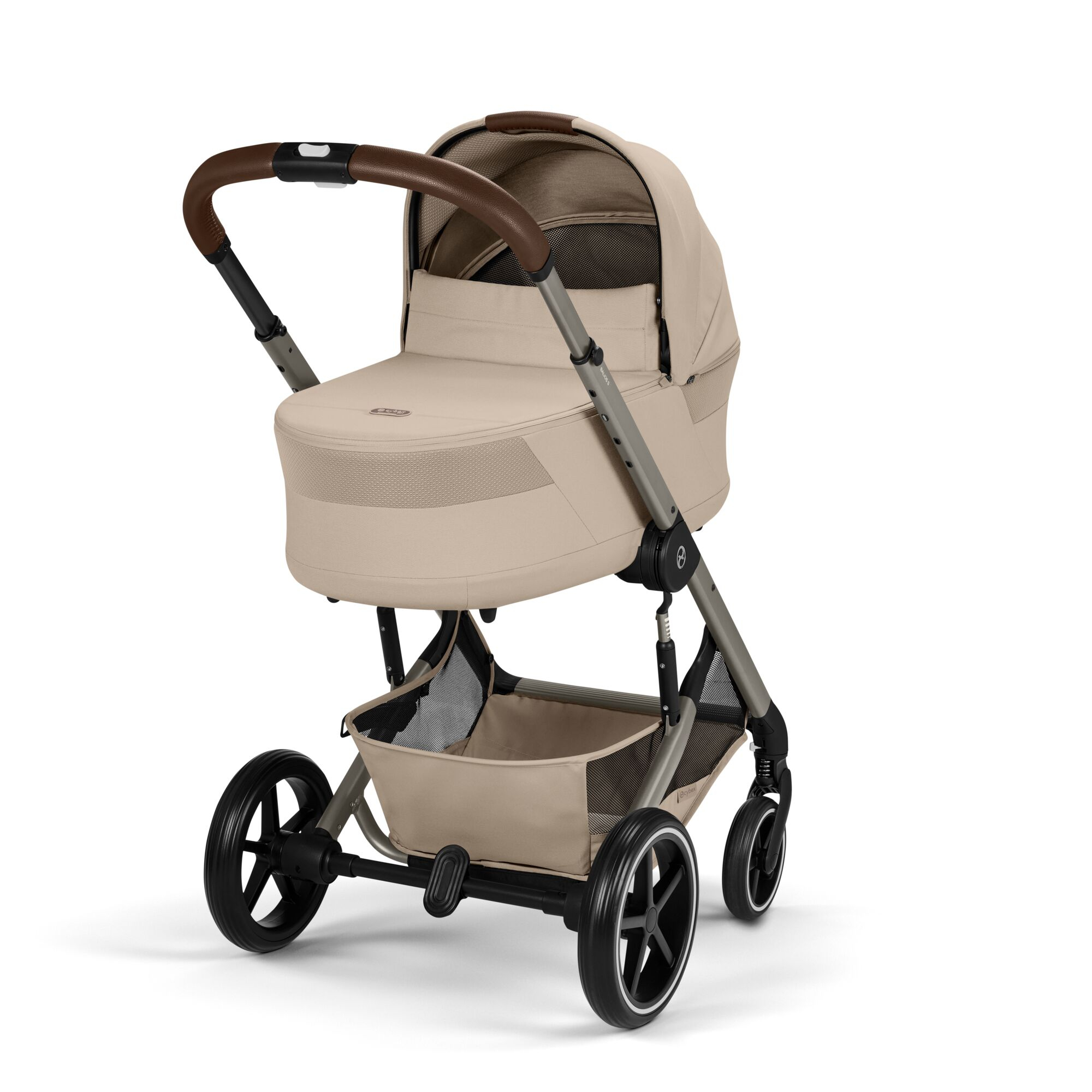 Kombi-Kinderwagen, cybex, Beige – Besonderheit: hochwertige Komfortfederung und pannensichere Reifen