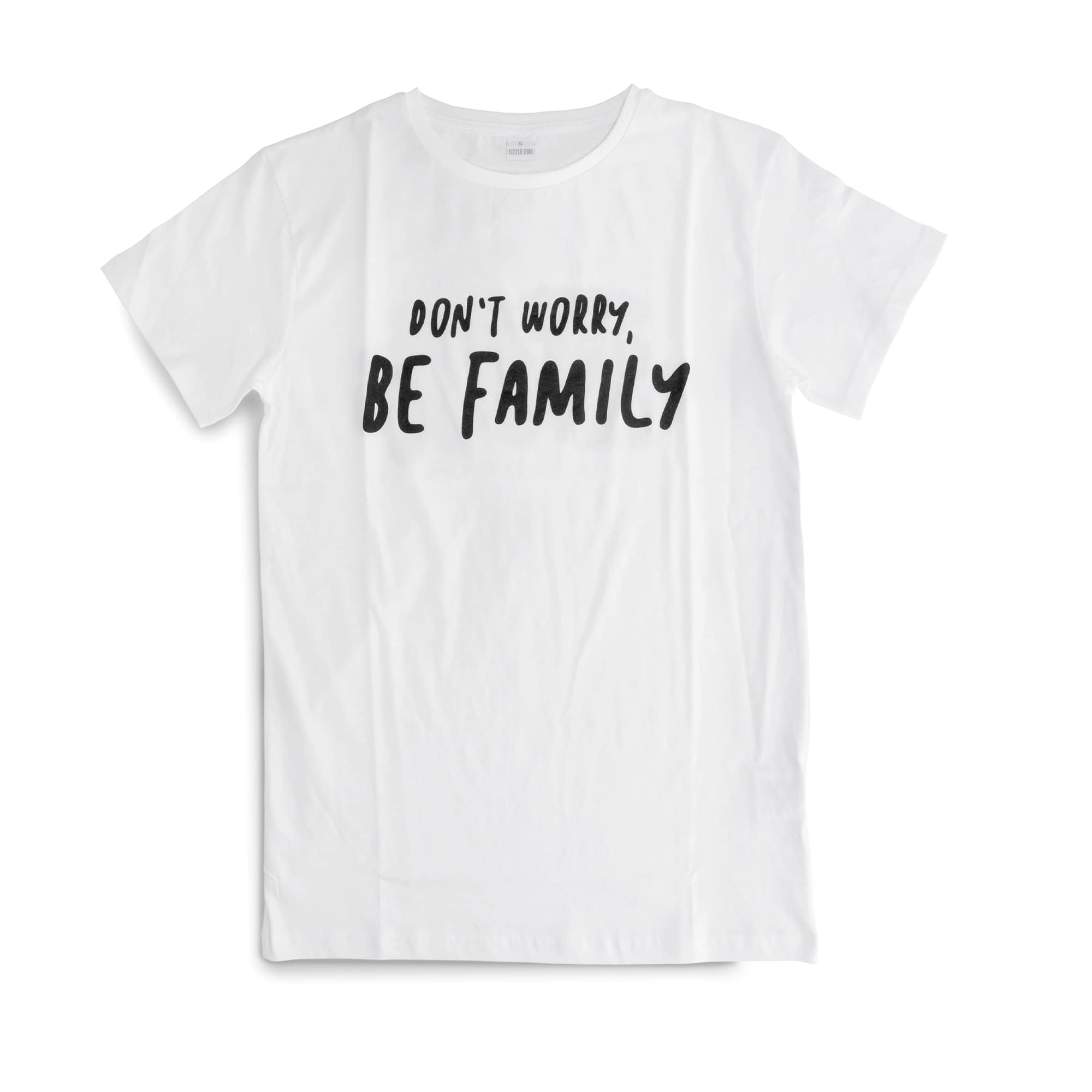 T-Shirt "Don't worry, be family" LITTLE ONE Weiß M2000584432905 1