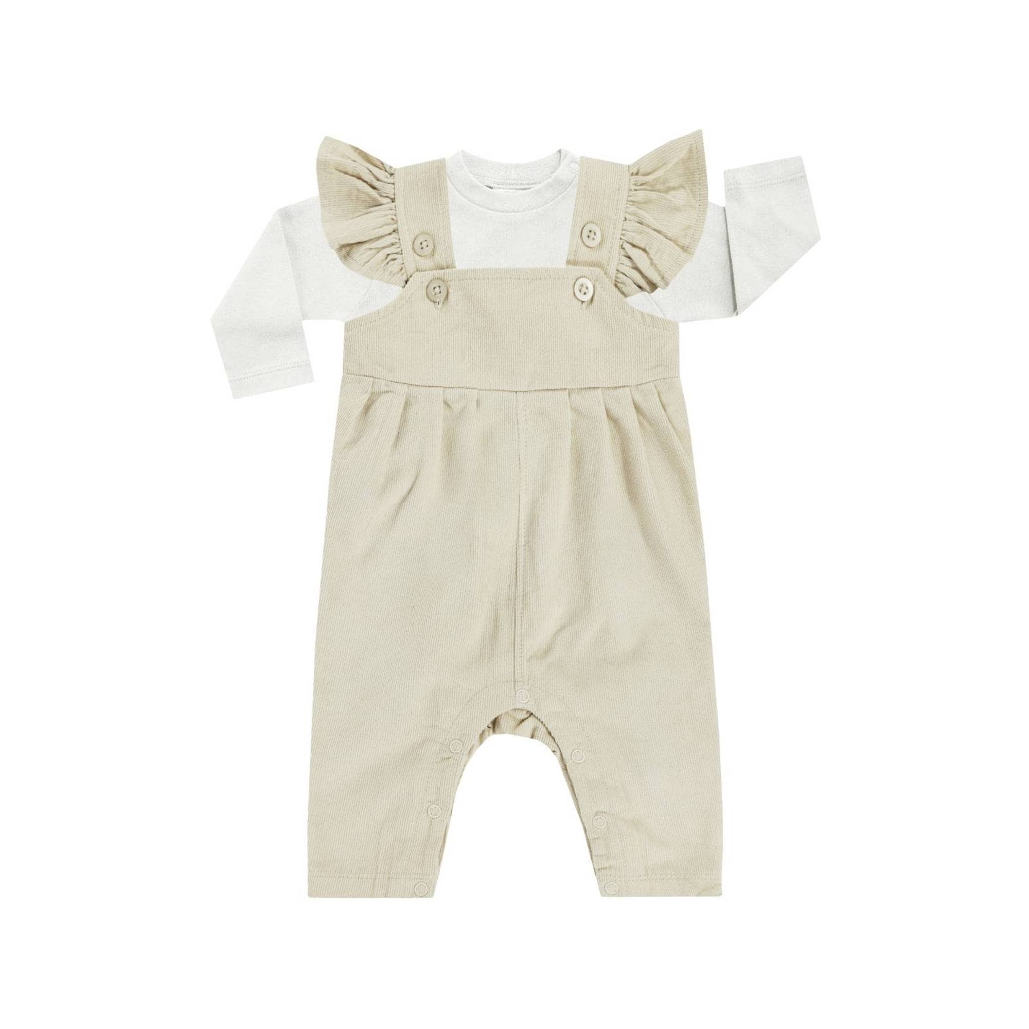 Strampler, JACKY, Beige – Besonderheit: Set bestehend aus Strampler und Langarmshirt