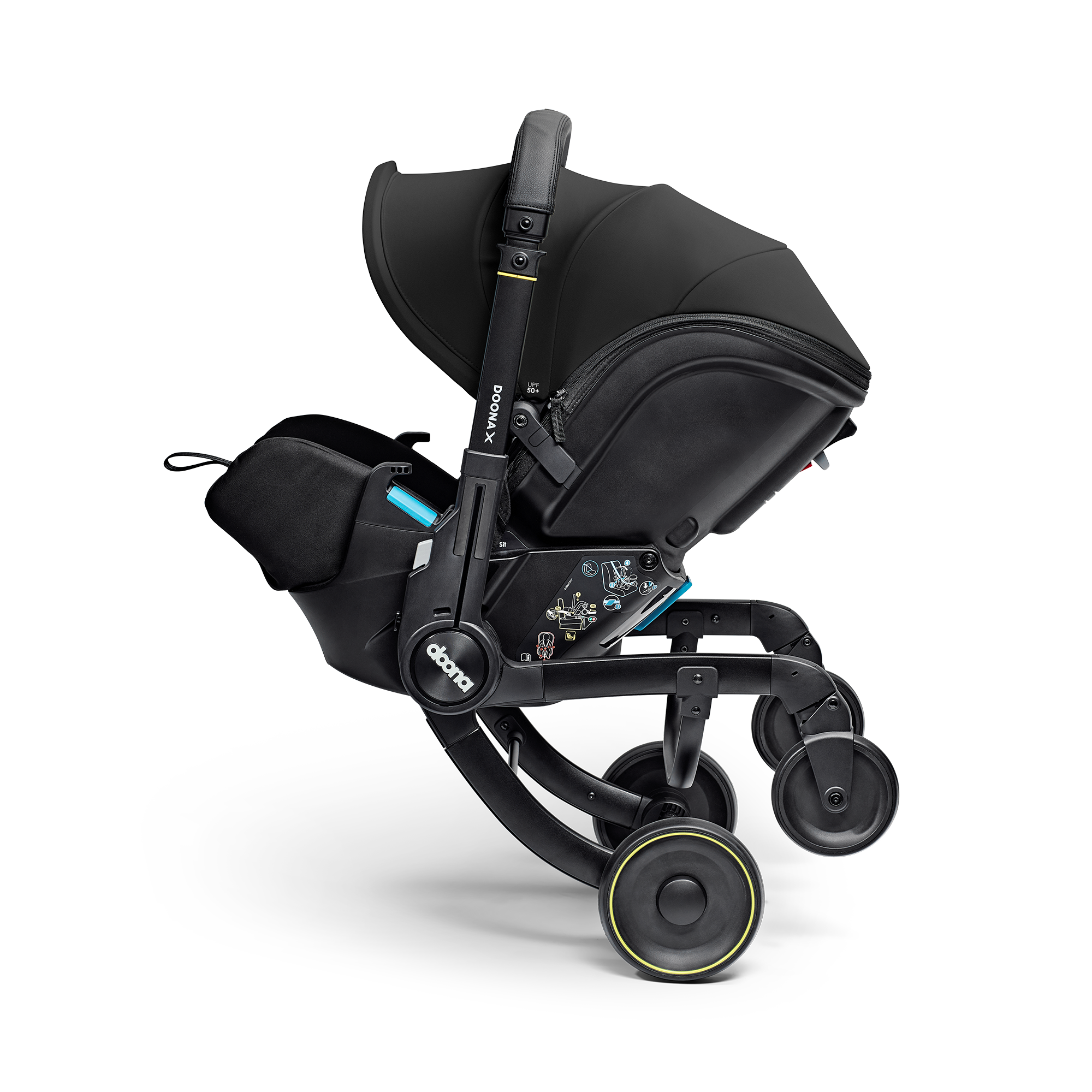 Kombi-Kinderwagen, doona, Schwarz – Produktansicht