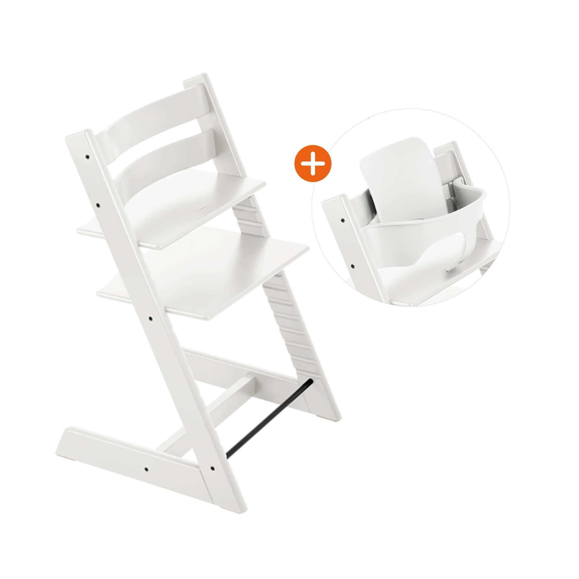 Treppenhochstühle, STOKKE, Weiß – Besonderheit: Set bestehend aus Tripp Trapp Hochstuhl und Baby Set