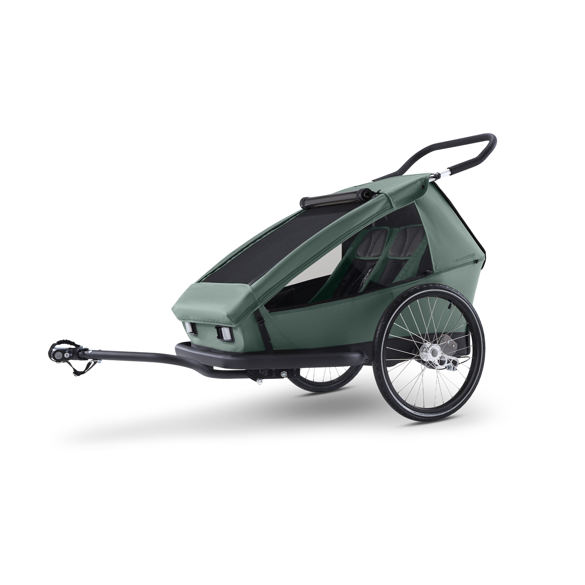 Fahrradanhänger, Croozer, Grün – Besonderheit: 3-in-1 Fahrradanhänger zur Nutzung im Buggy-, Fahrrad- und Jogger-Modus