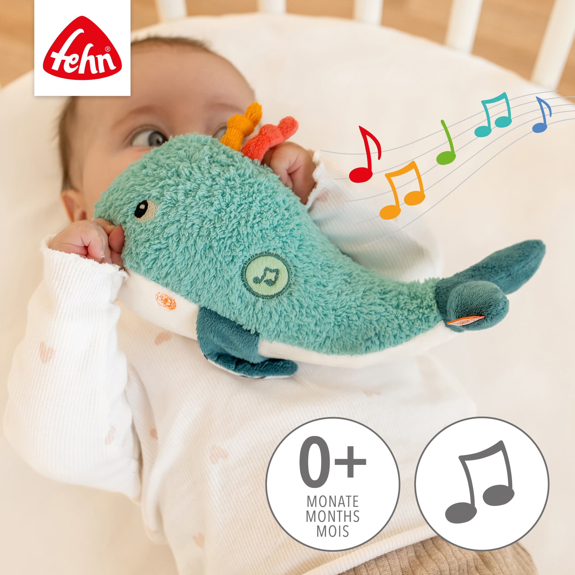 Einschlafhilfen, fehn, Mehrfarbig – Besonderheit: Kuschelfreund mit herausnehmbarem Soundmodul und Cry-Sensor