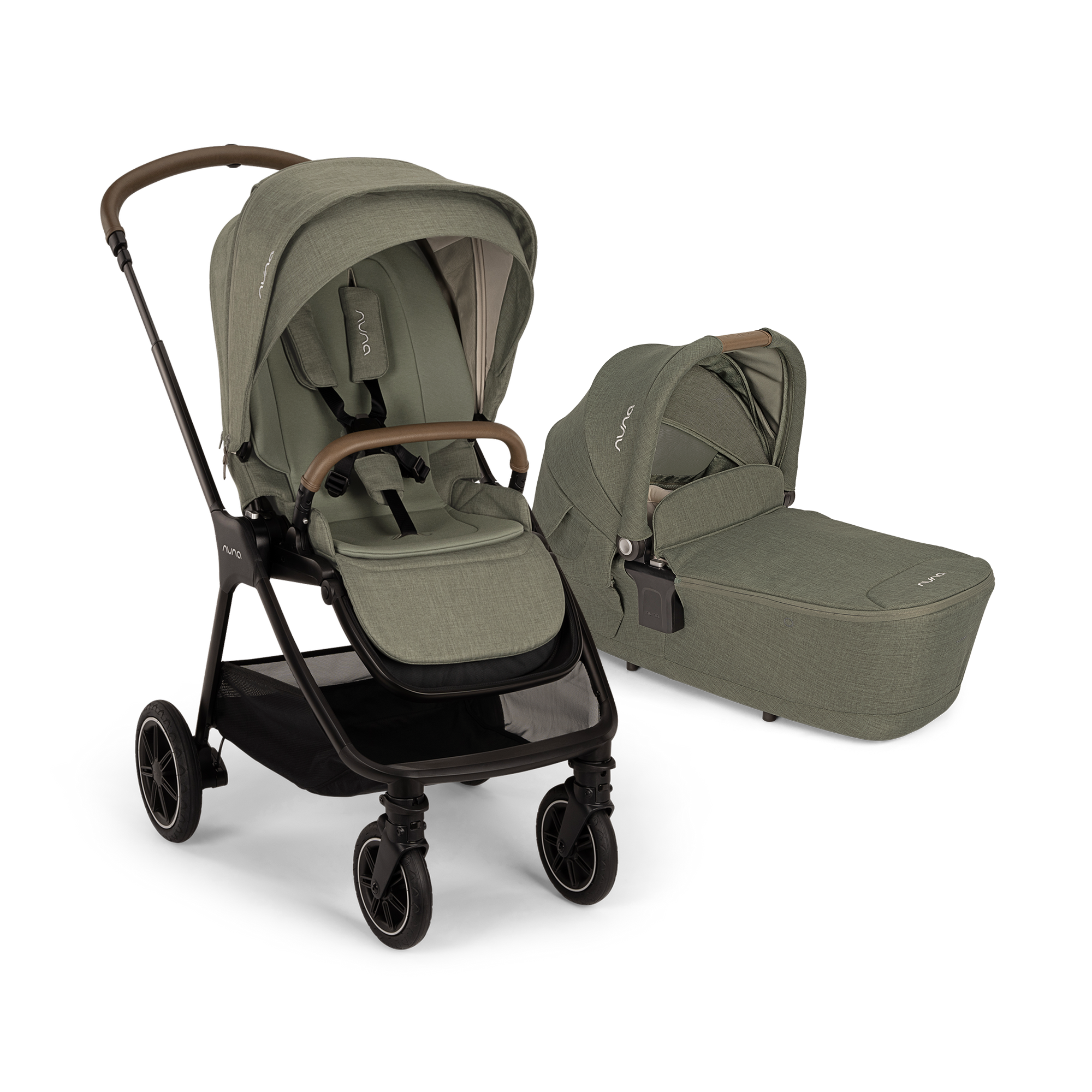 Kombi-Kinderwagen, nuna, Grün – Produktansicht