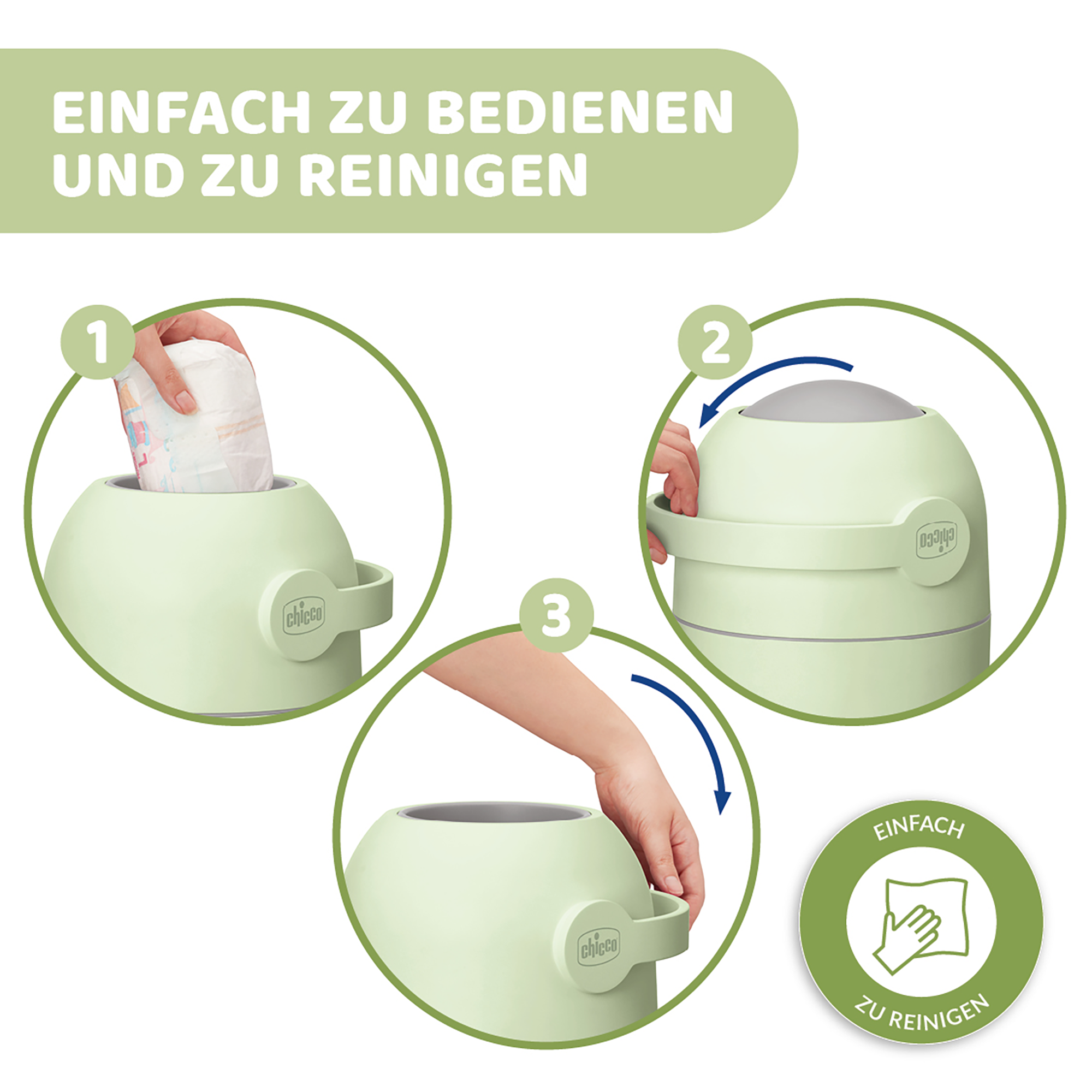 Windeleimer, chicco, Grün – Produktansicht