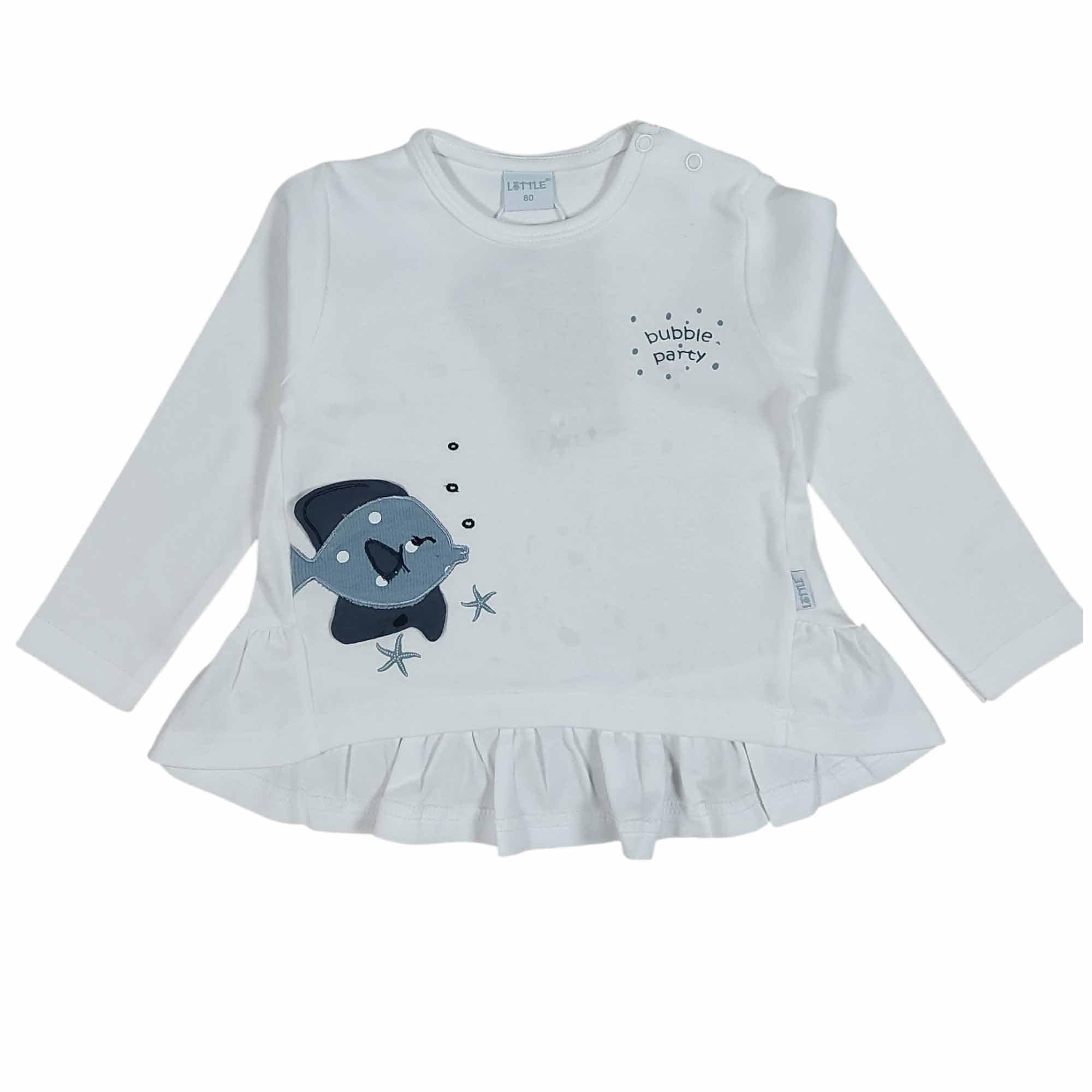 Langarmshirts, LITTLE, Weiß – Besonderheit: aus 100% Baumwolle