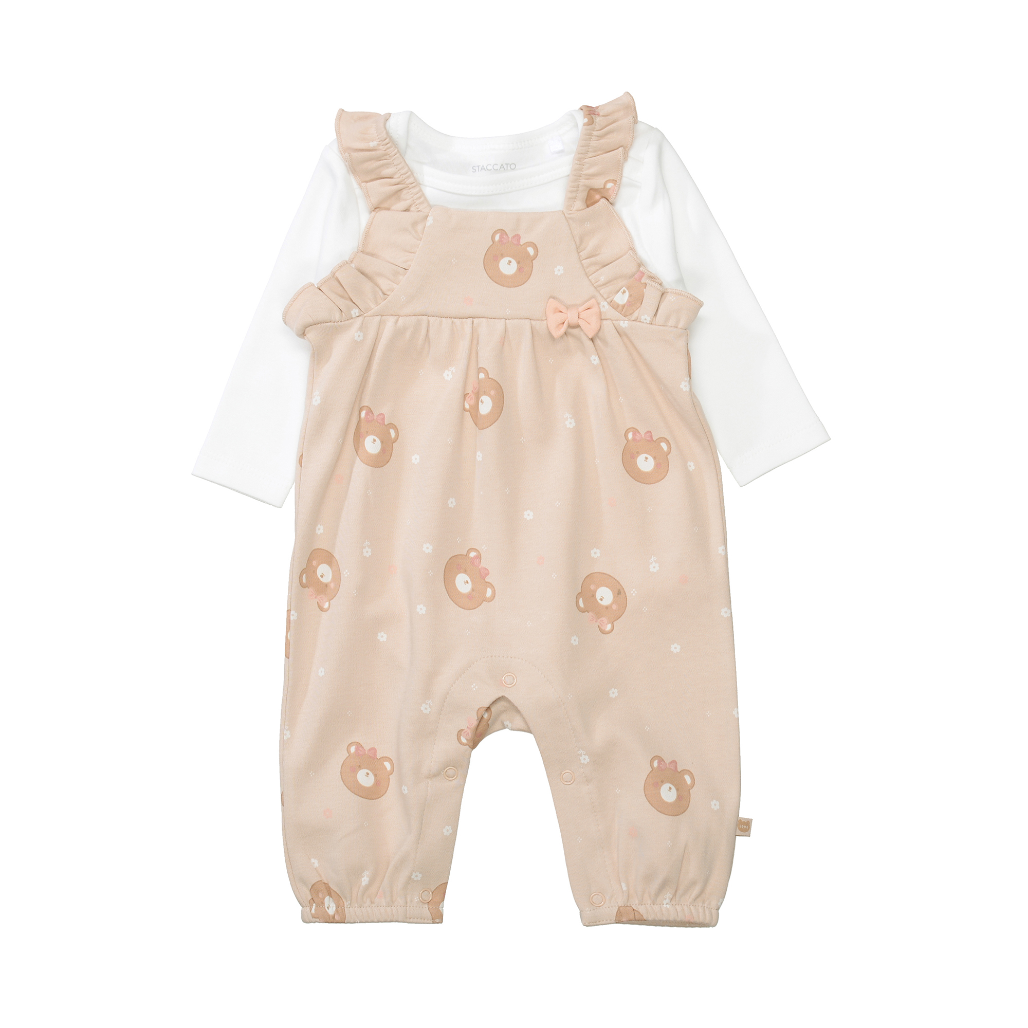 Strampler, STACCATO, Beige – Besonderheit: Set bestehend aus Strampler und Langarmshirt