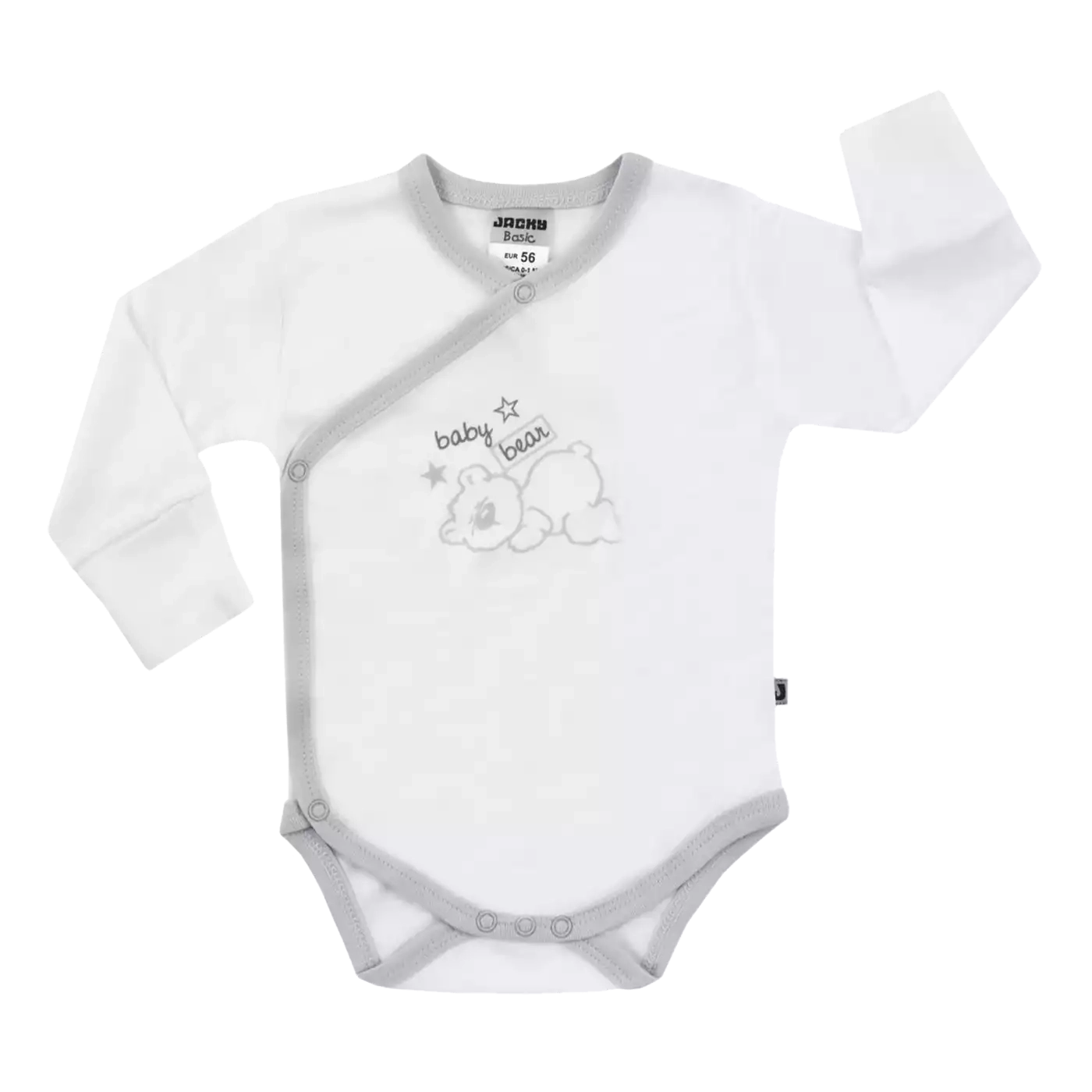 Wickelbodys, JACKY, Weiß – Besonderheit: mit Kratzfäustlingen