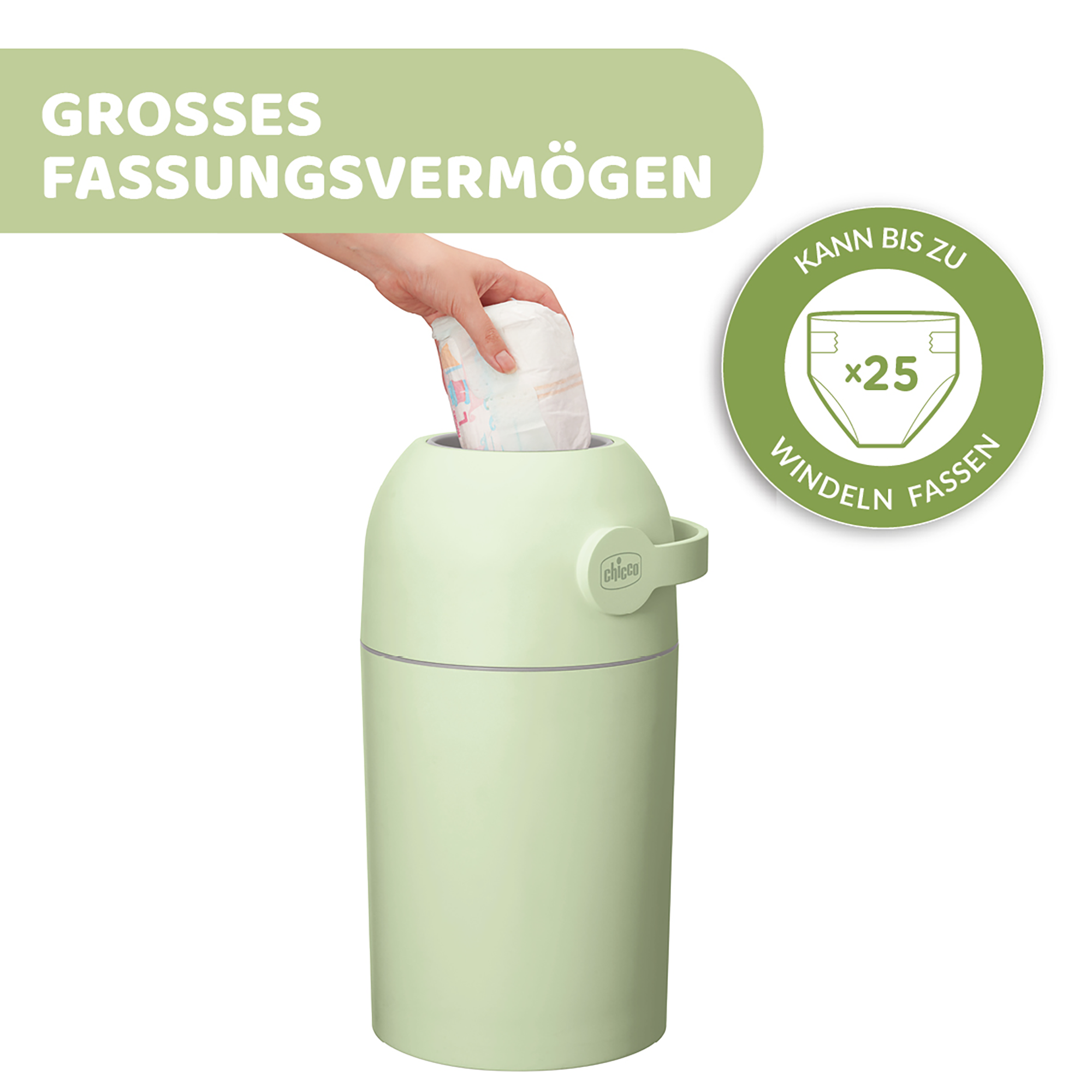Windeleimer, chicco, Grün – Produktansicht