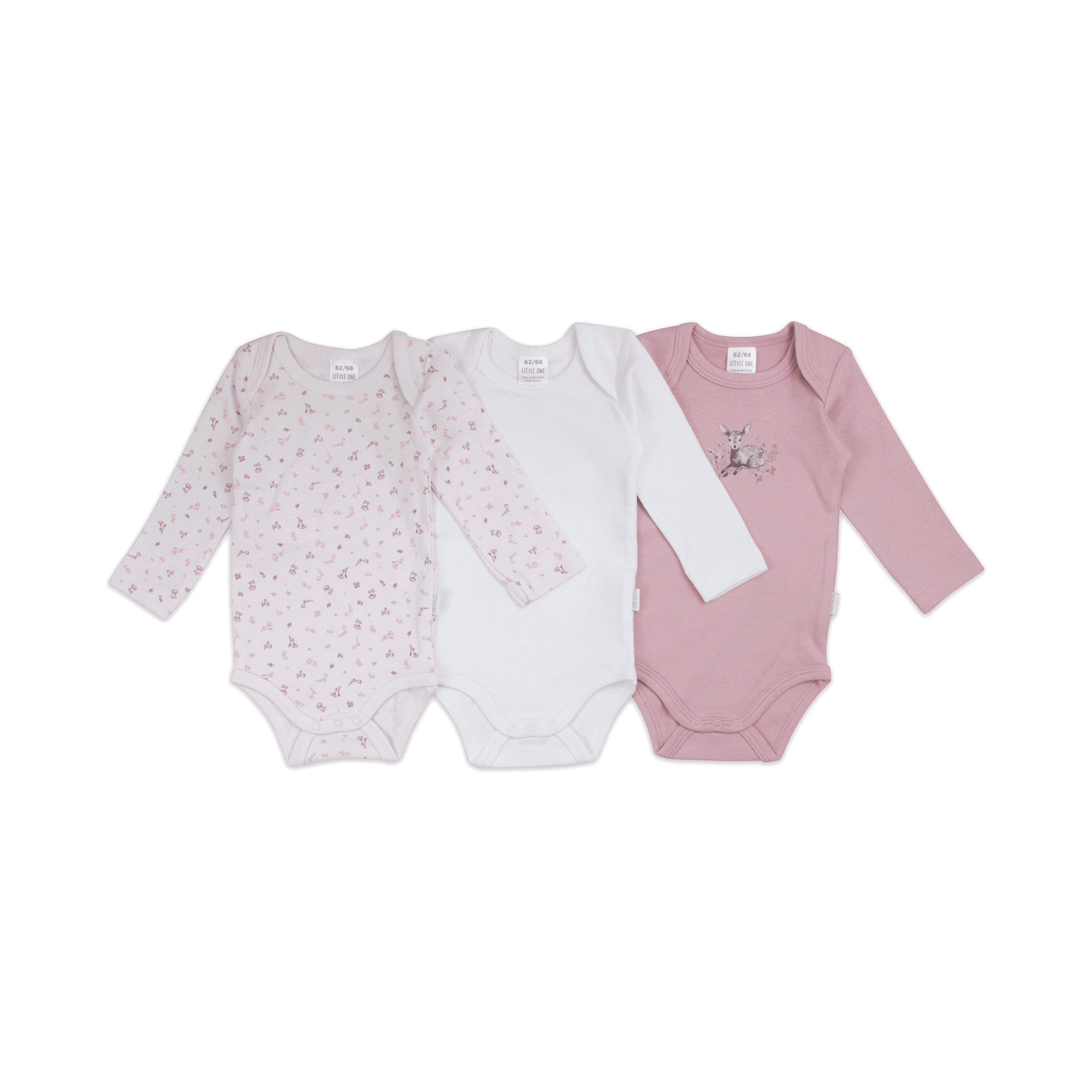 Langarmbodys, LITTLE ONE, Pink – Besonderheit: aus 100% Baumwolle